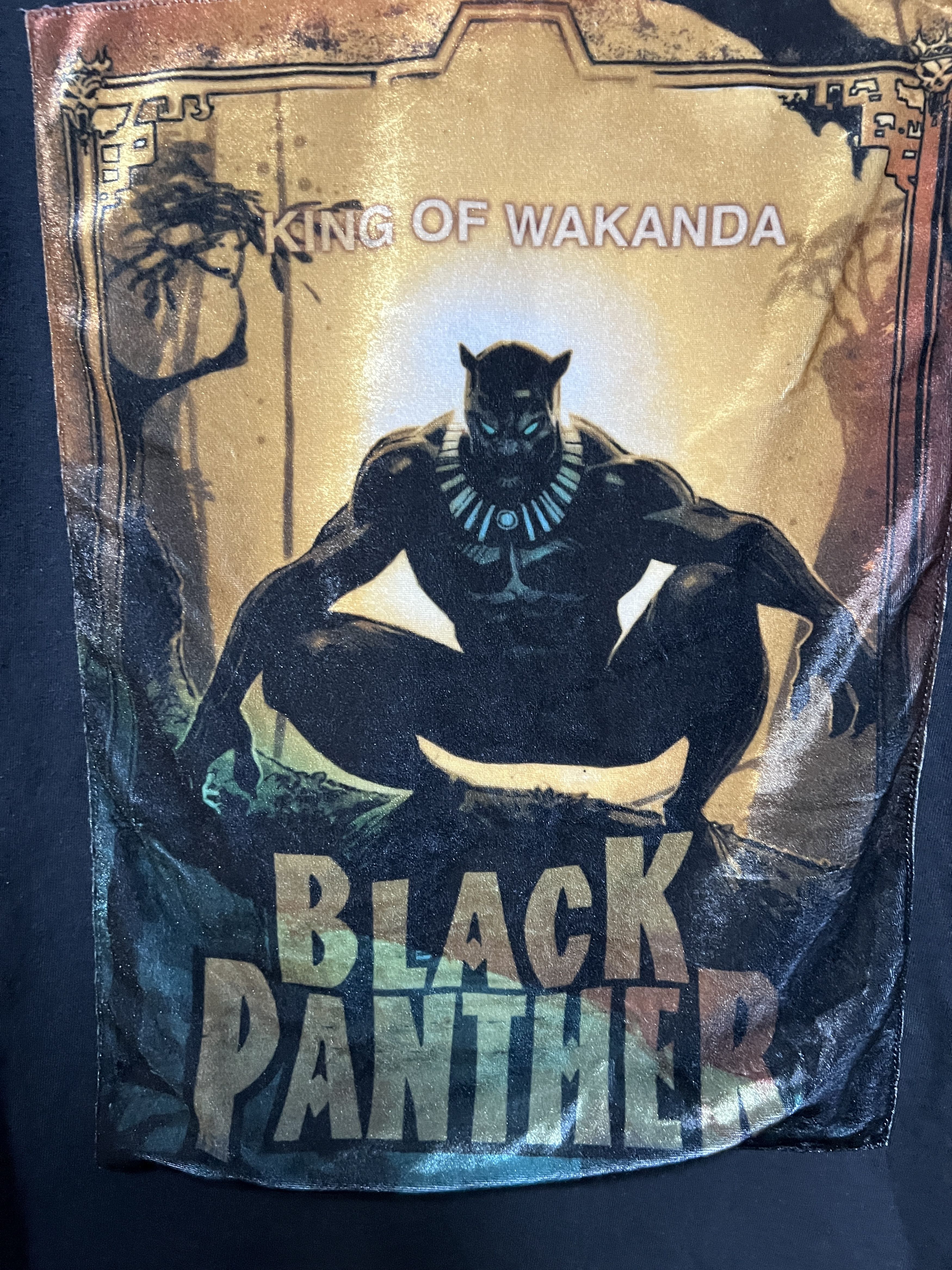 Vintage Vintage 2000s Black Panther Marvel Wakanda Movie T-shirt Size US M / EU 48-50 / 2 - 7 Thumbnail