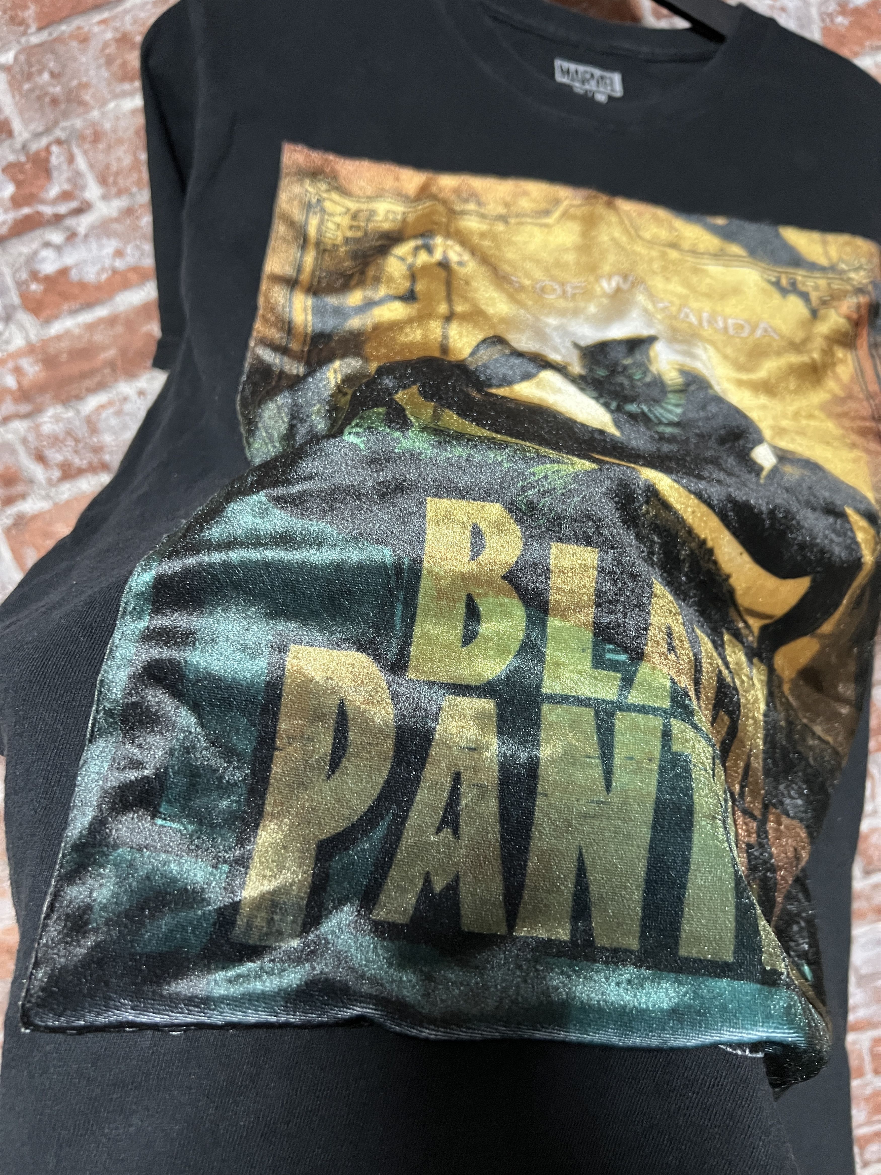 Vintage Vintage 2000s Black Panther Marvel Wakanda Movie T-shirt Size US M / EU 48-50 / 2 - 10 Thumbnail