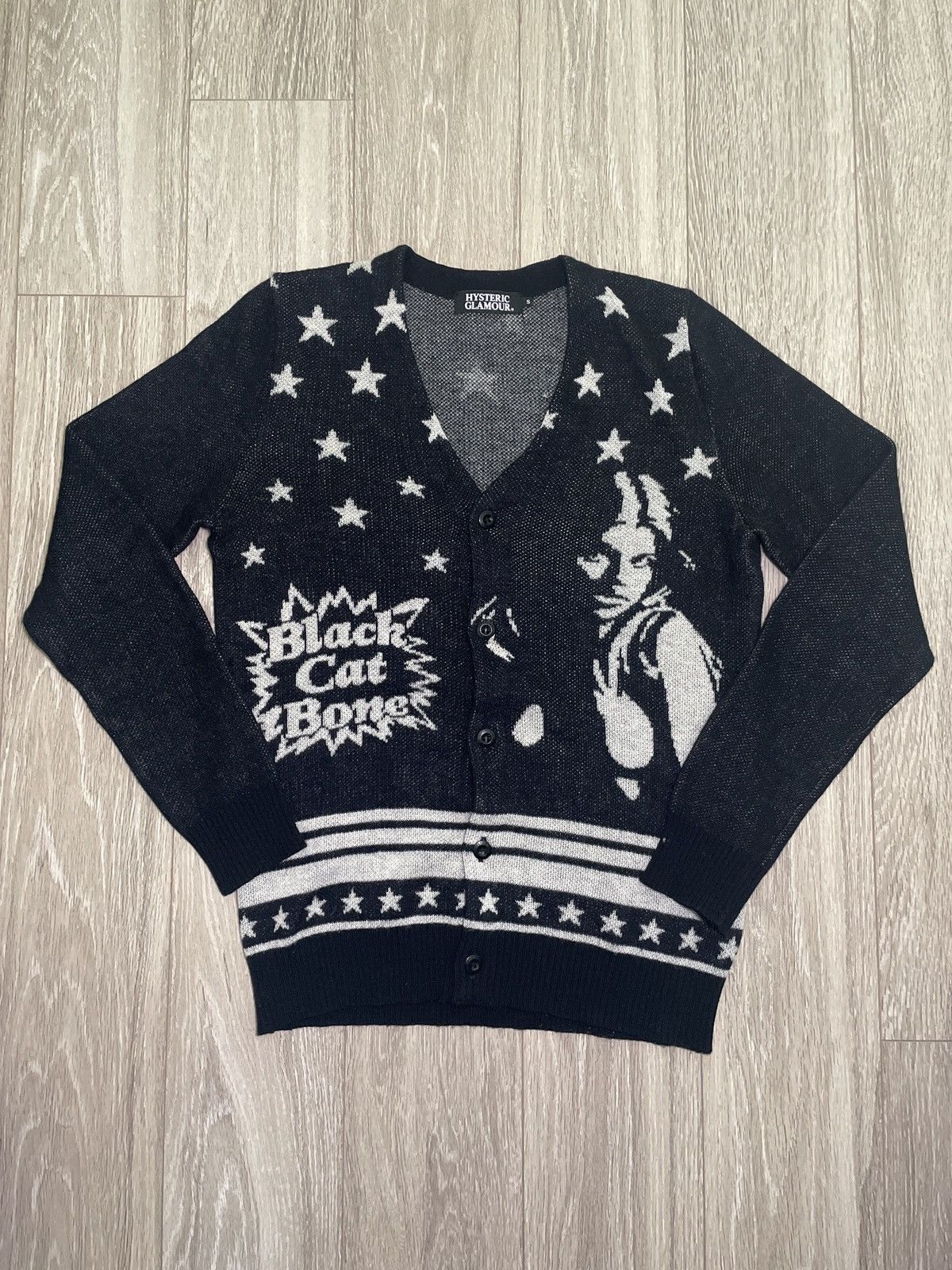 Hysteric Glamour Hysteric Glamour Black Cat Bone Cardigan | Grailed