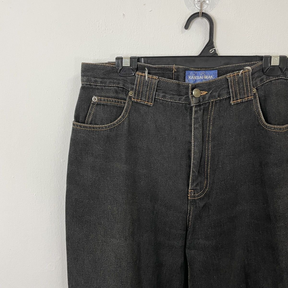 Japanese Brand Vintage Kansai Man By Kansai Yamamoto Embroidery Logo Denim Size US 33 - 7 Thumbnail