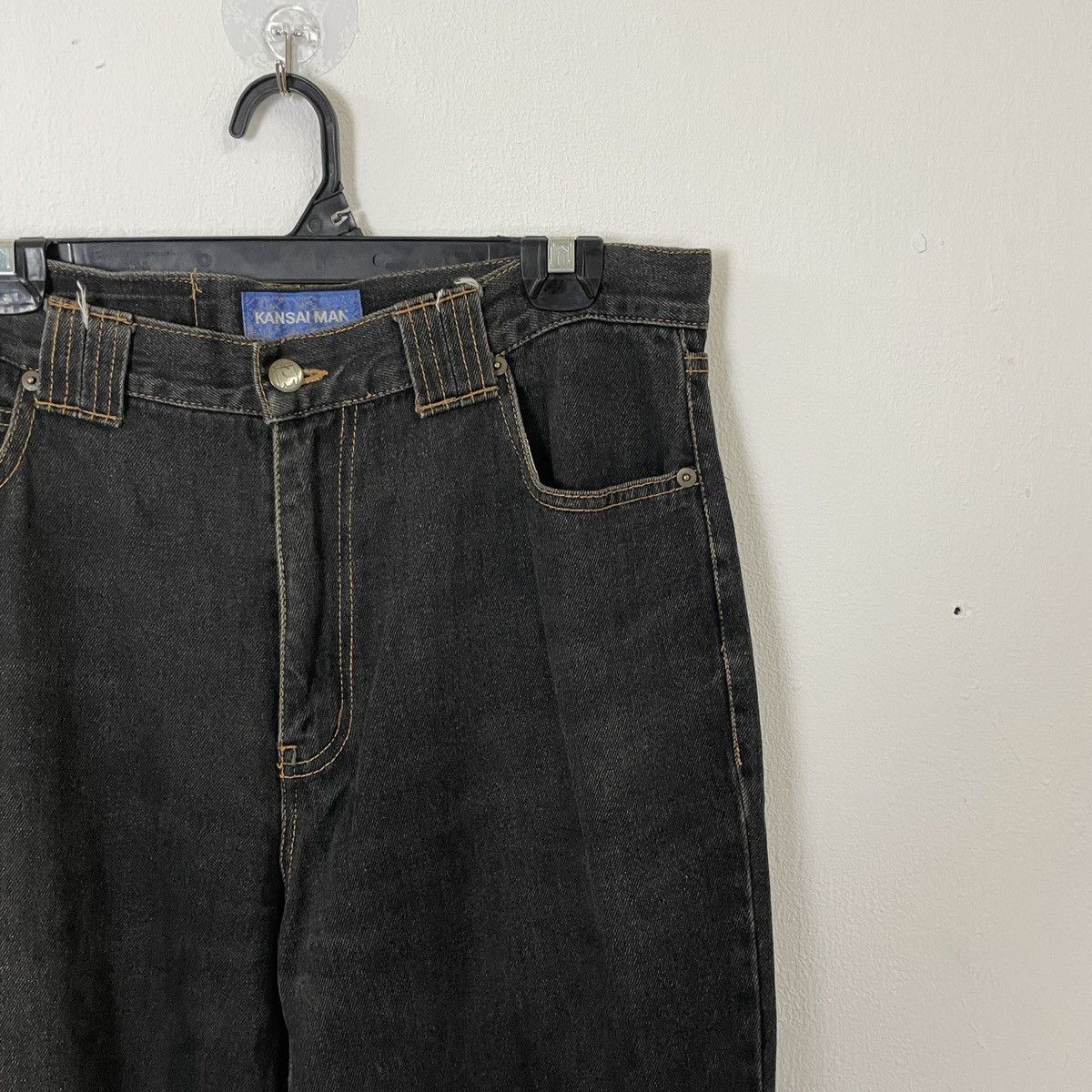 Japanese Brand Vintage Kansai Man By Kansai Yamamoto Embroidery Logo Denim Size US 33 - 6 Thumbnail