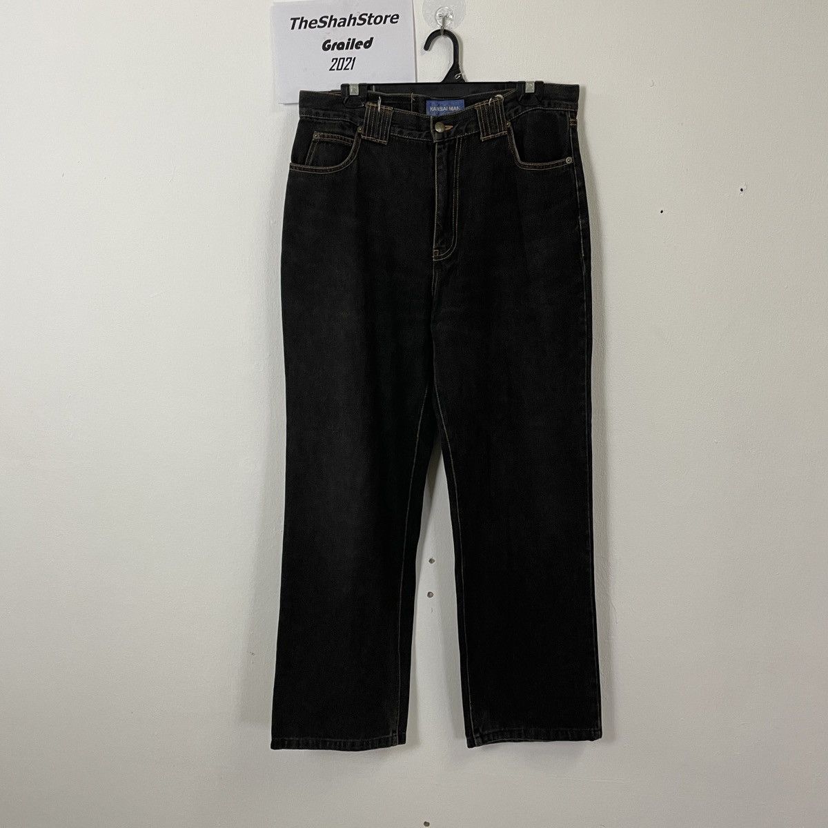 Japanese Brand Vintage Kansai Man By Kansai Yamamoto Embroidery Logo Denim Size US 33 - 10 Thumbnail