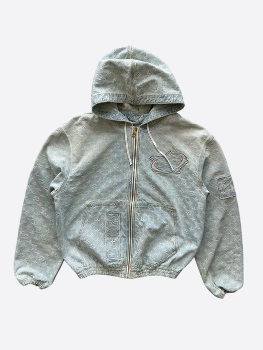 Louis Vuitton Louis Vuitton NBA Monogram Denim Zip Up Jacket Grailed