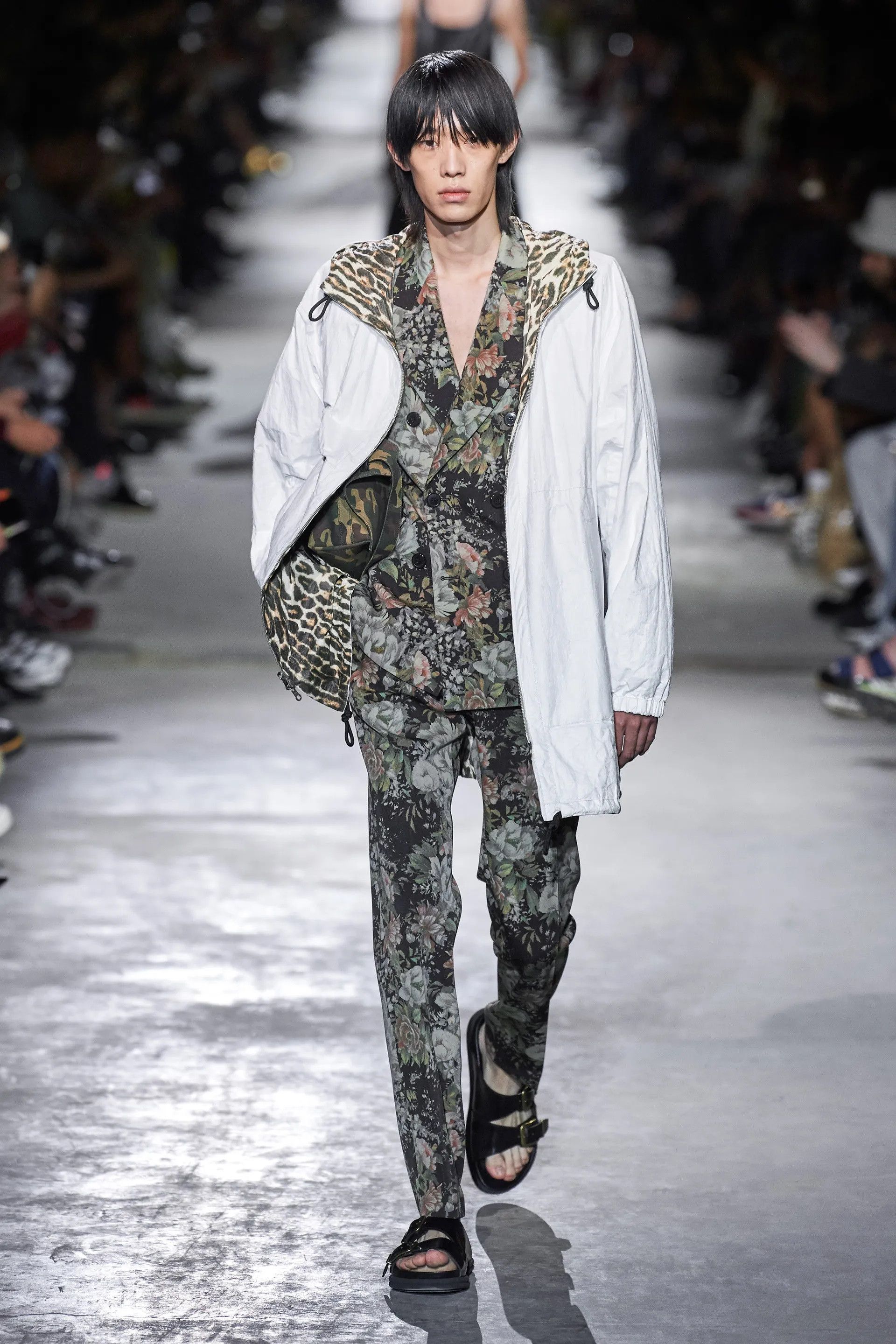 image of Dries Van Noten Velsh Reversible Jacket - White / Leopard in Leopard White, Men's (Size XL)