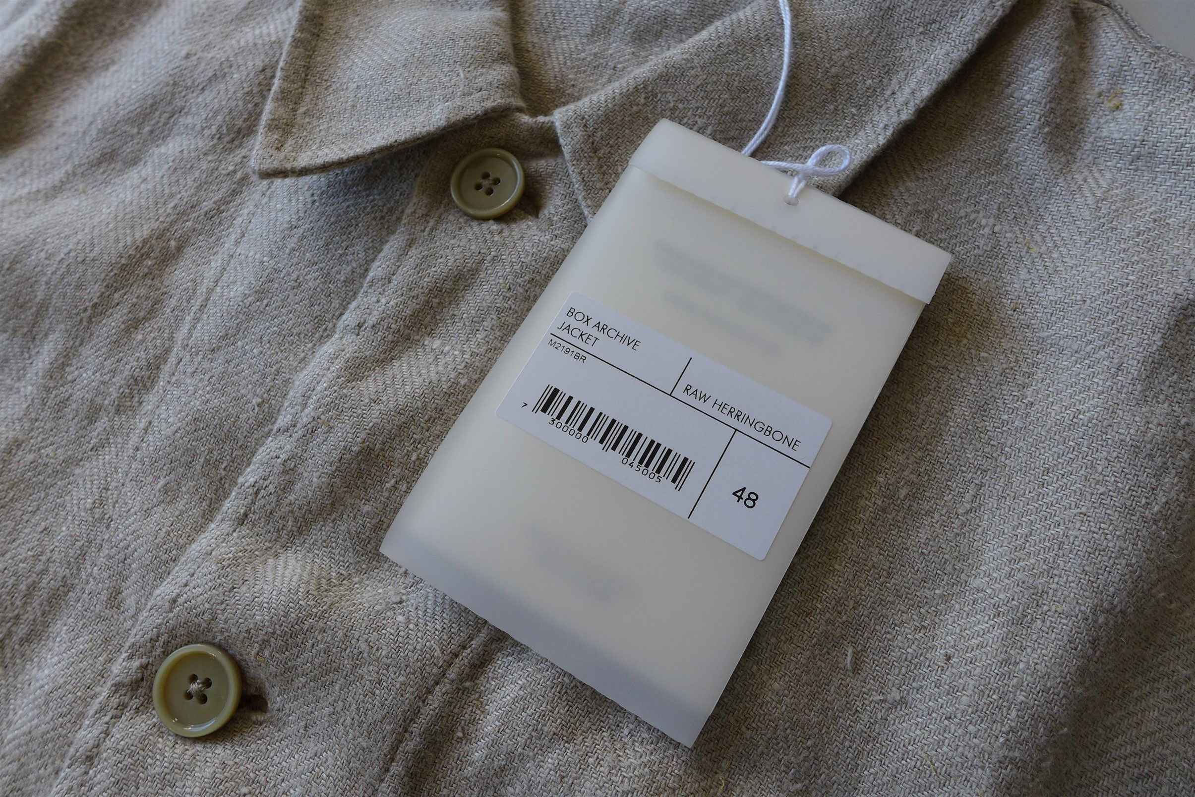 Our Legacy Our Legacy Box Archive Jacket - Ecru Raw Herringbone Linen Size US M / EU 48-50 / 2 - 8 Thumbnail