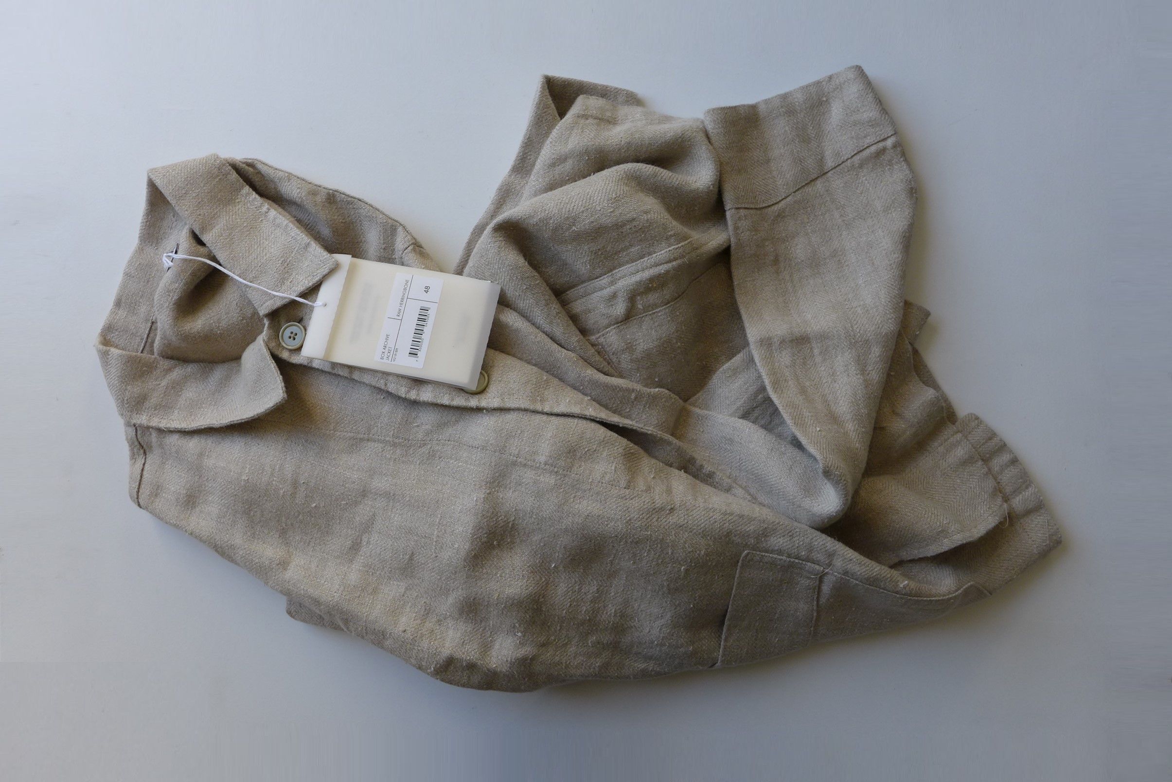 Our Legacy Our Legacy Box Archive Jacket - Ecru Raw Herringbone Linen Size US M / EU 48-50 / 2 - 6 Thumbnail