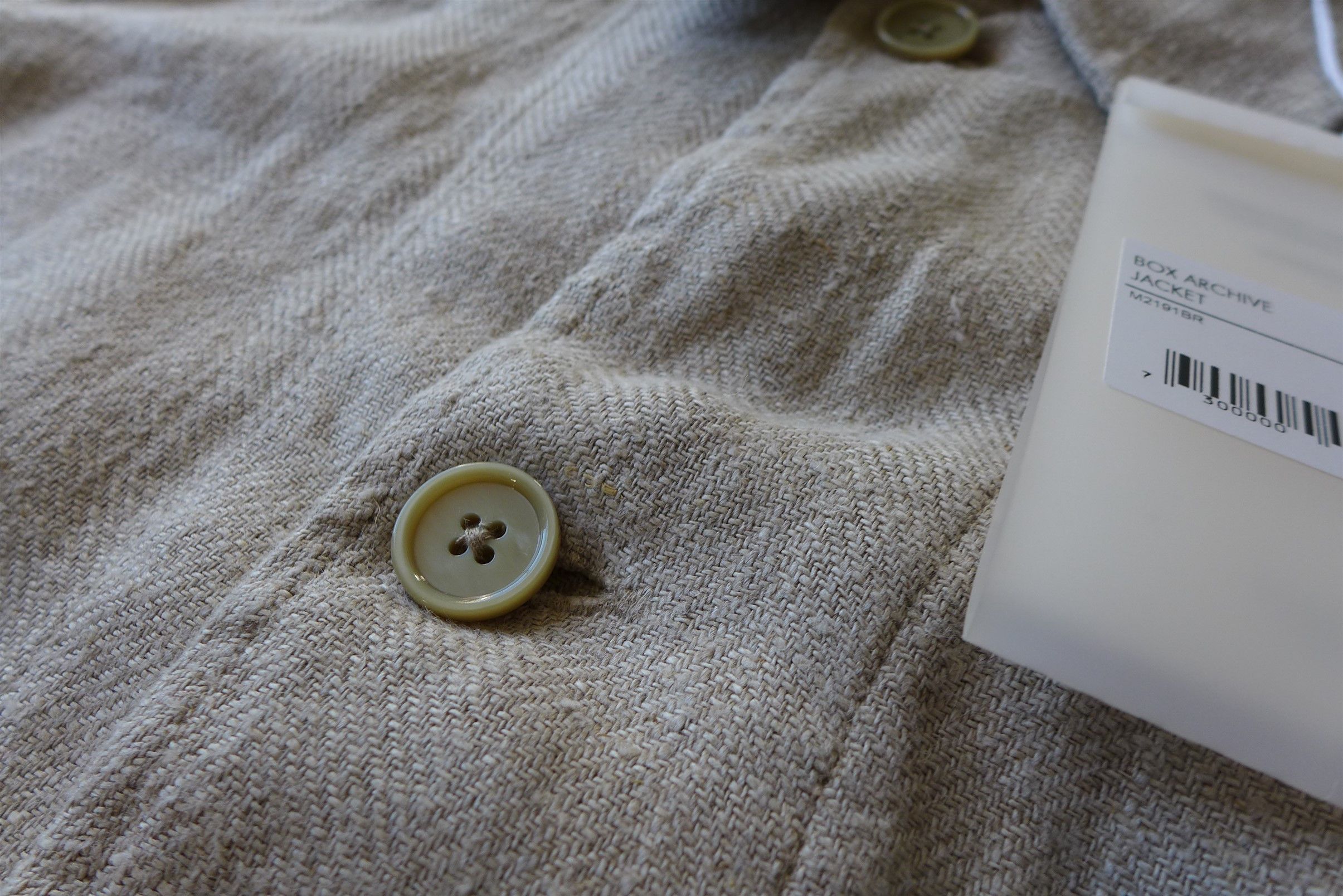 Our Legacy Our Legacy Box Archive Jacket - Ecru Raw Herringbone Linen Size US M / EU 48-50 / 2 - 9 Thumbnail