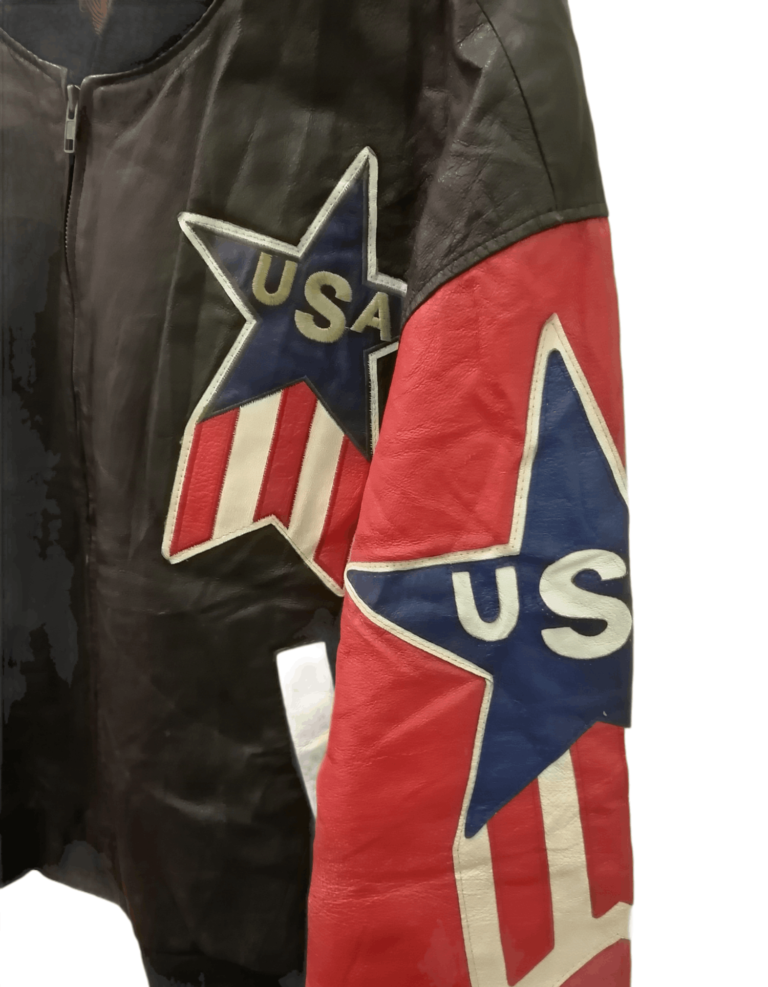 Japanese Brand GIN URBAN Varsity Usa Patch Leather Jacket Size US M / EU 48-50 / 2 - 4 Thumbnail