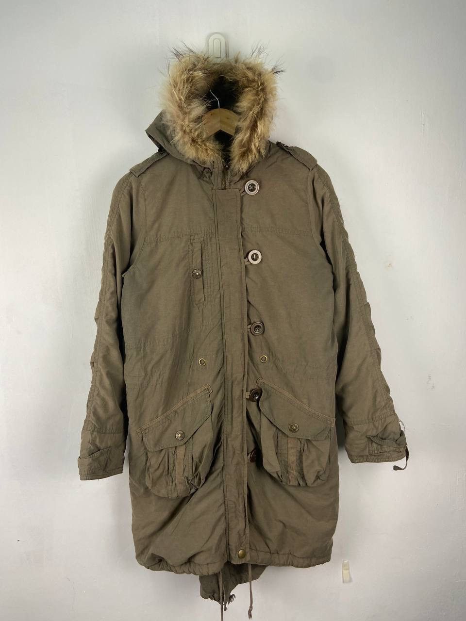 Vintage 90s Air Force Type 01 Hoodie Parka Fur Jacket