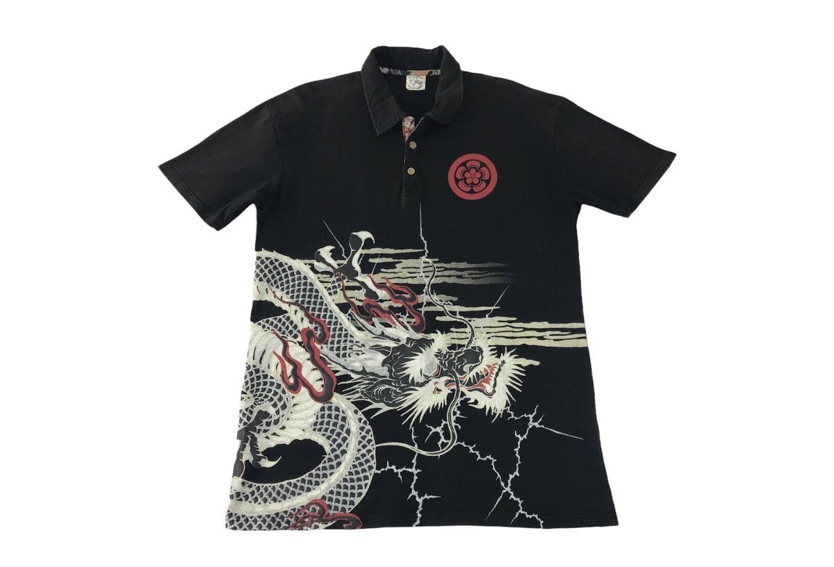Japanese Brand Japanese Brand Overprint Dragon 🐉 Polo T-Shirt Design Size US L / EU 52-54 / 3 - 2 Thumbnail