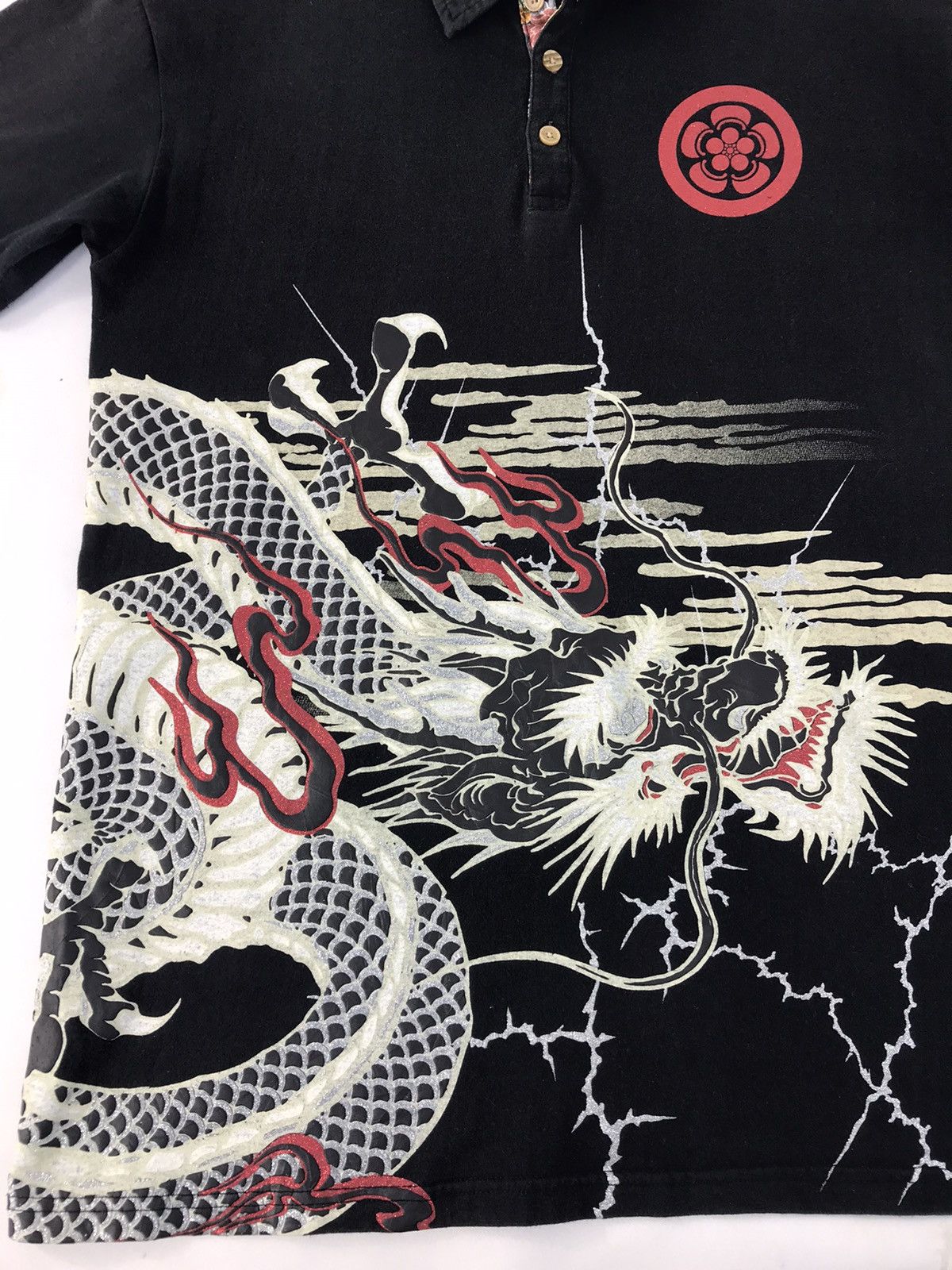 Japanese Brand Japanese Brand Overprint Dragon 🐉 Polo T-Shirt Design Size US L / EU 52-54 / 3 - 4 Thumbnail