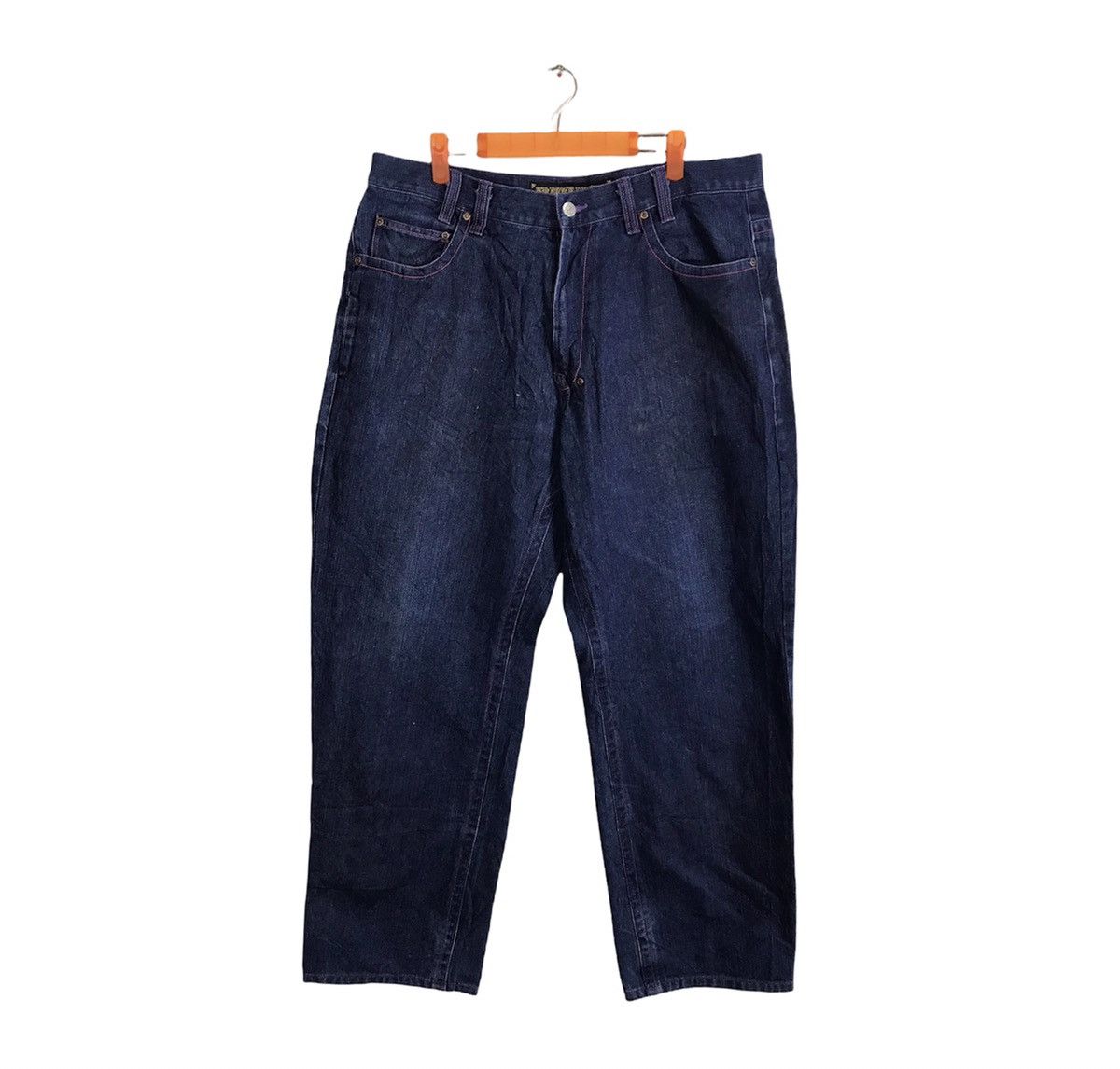 Japanese Brand × Vintage Avalanche Krhyme Denim Straight Cut Embroidery Wing Logo Size US 36 / EU 52 - 2 Thumbnail