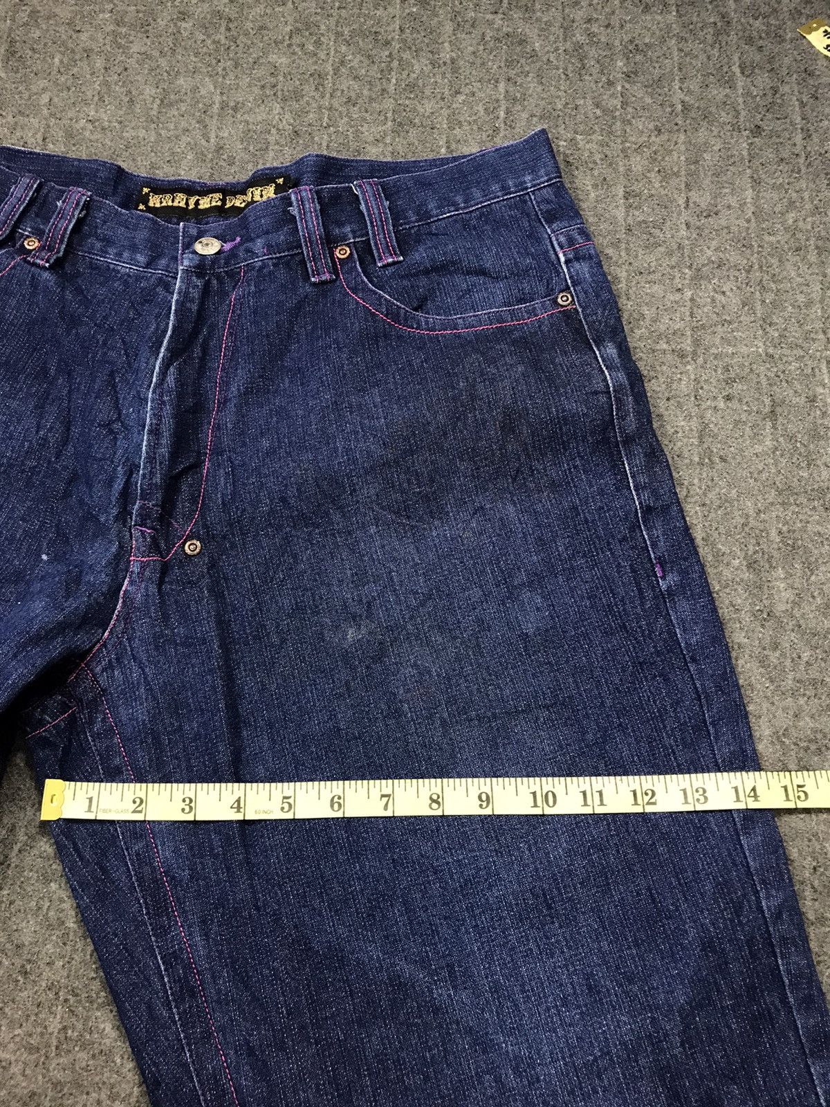 Japanese Brand × Vintage Avalanche Krhyme Denim Straight Cut Embroidery Wing Logo Size US 36 / EU 52 - 14 Thumbnail