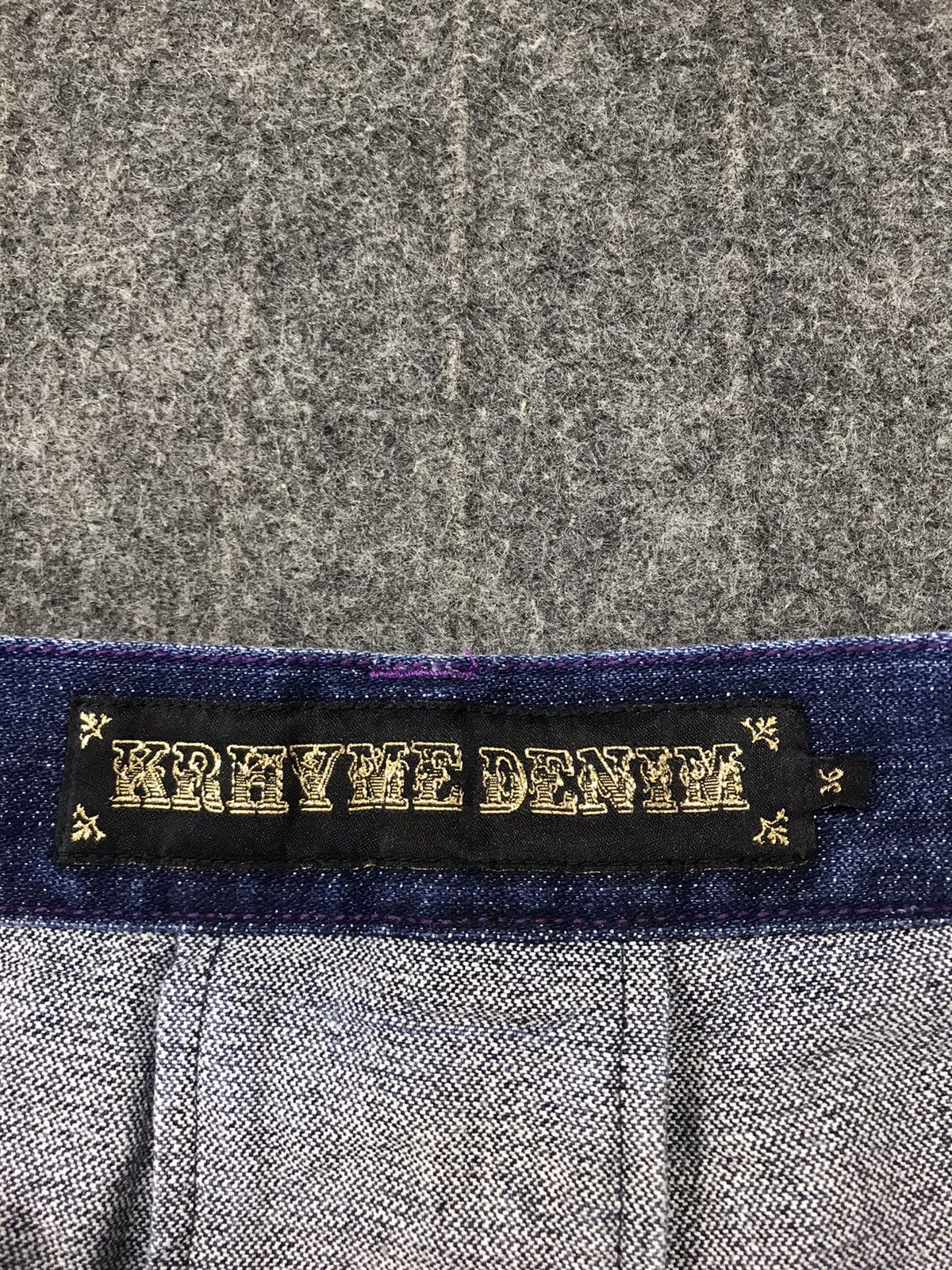 Japanese Brand × Vintage Avalanche Krhyme Denim Straight Cut Embroidery Wing Logo Size US 36 / EU 52 - 7 Thumbnail