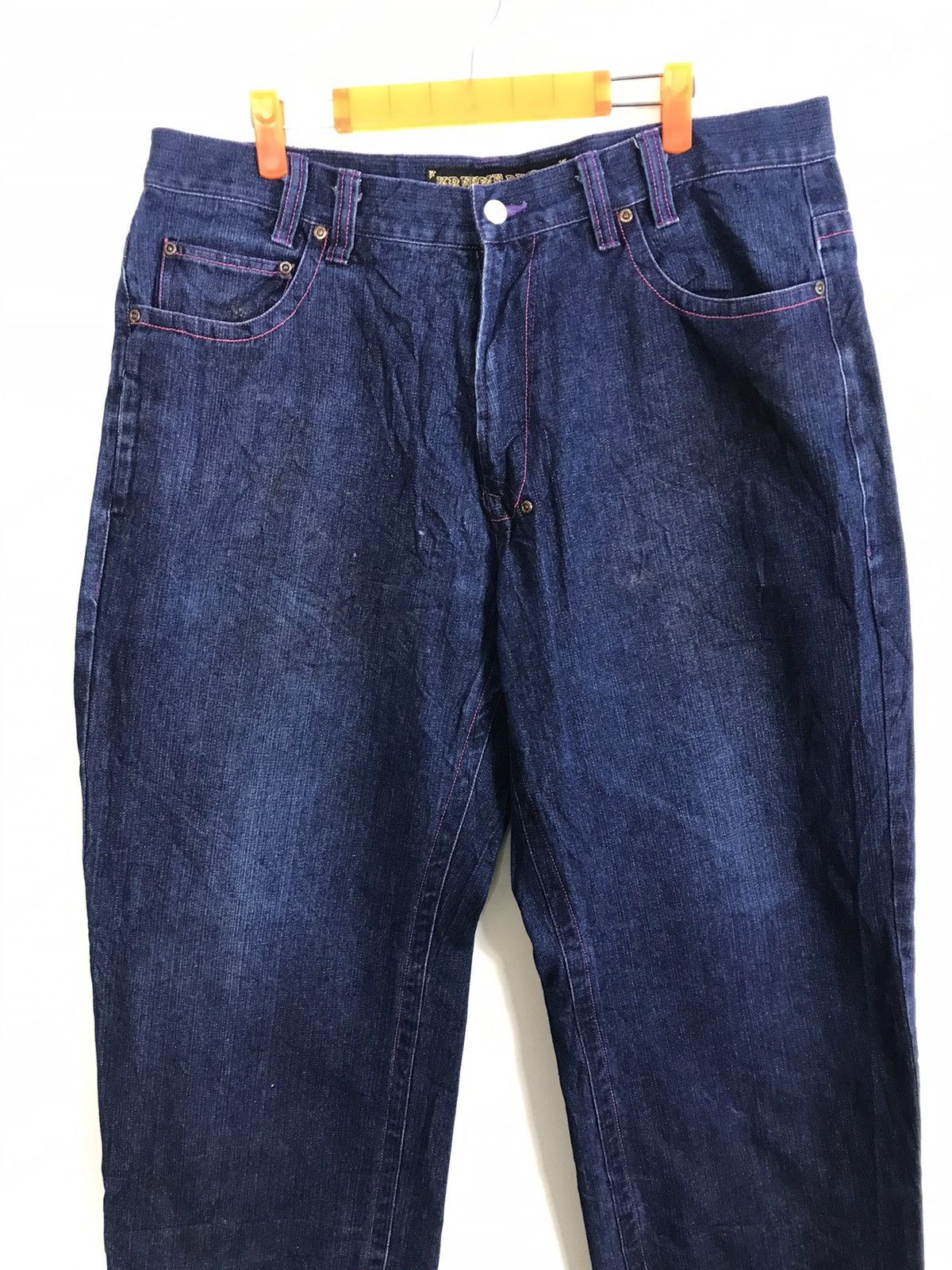 Japanese Brand × Vintage Avalanche Krhyme Denim Straight Cut Embroidery Wing Logo Size US 36 / EU 52 - 3 Thumbnail