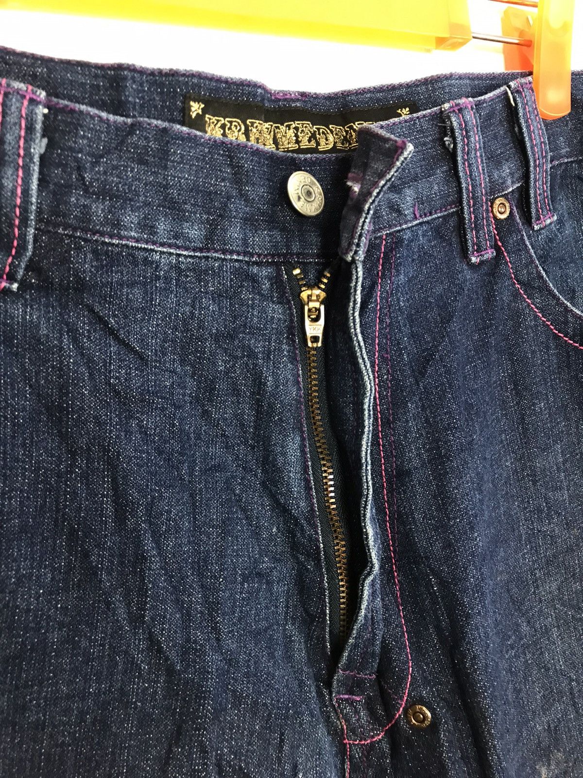 Japanese Brand × Vintage Avalanche Krhyme Denim Straight Cut Embroidery Wing Logo Size US 36 / EU 52 - 5 Thumbnail