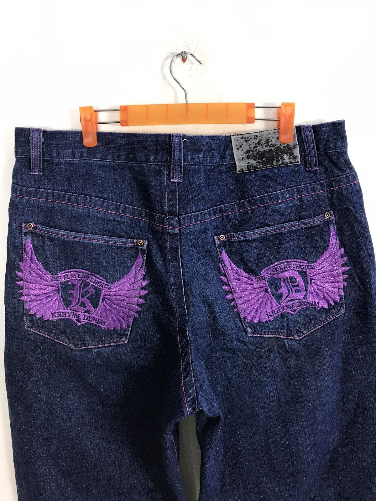 Japanese Brand × Vintage Avalanche Krhyme Denim Straight Cut Embroidery Wing Logo Size US 36 / EU 52 - 4 Thumbnail