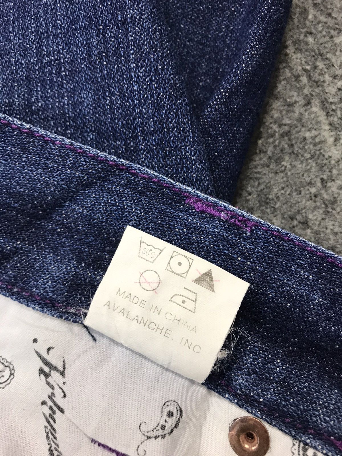 Japanese Brand × Vintage Avalanche Krhyme Denim Straight Cut Embroidery Wing Logo Size US 36 / EU 52 - 9 Thumbnail