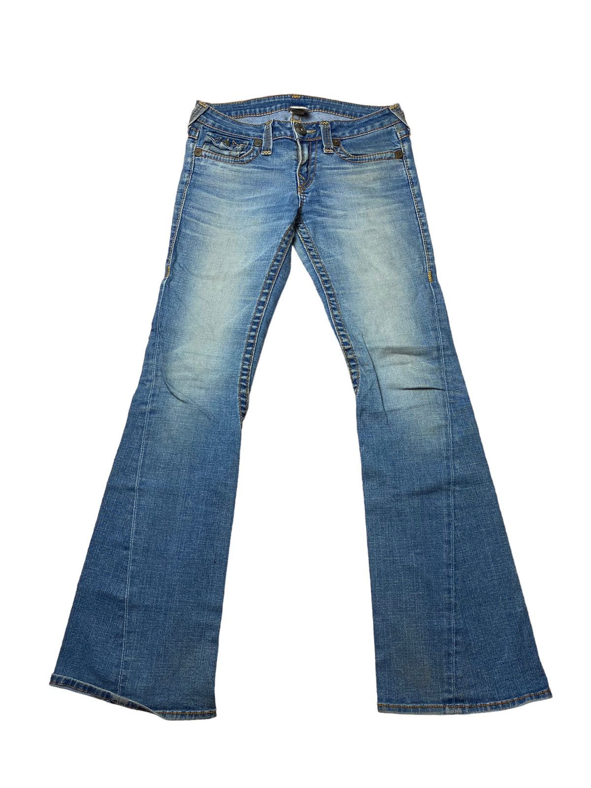 Y2K True Religion Low Rise Flared Jeans W Flaps