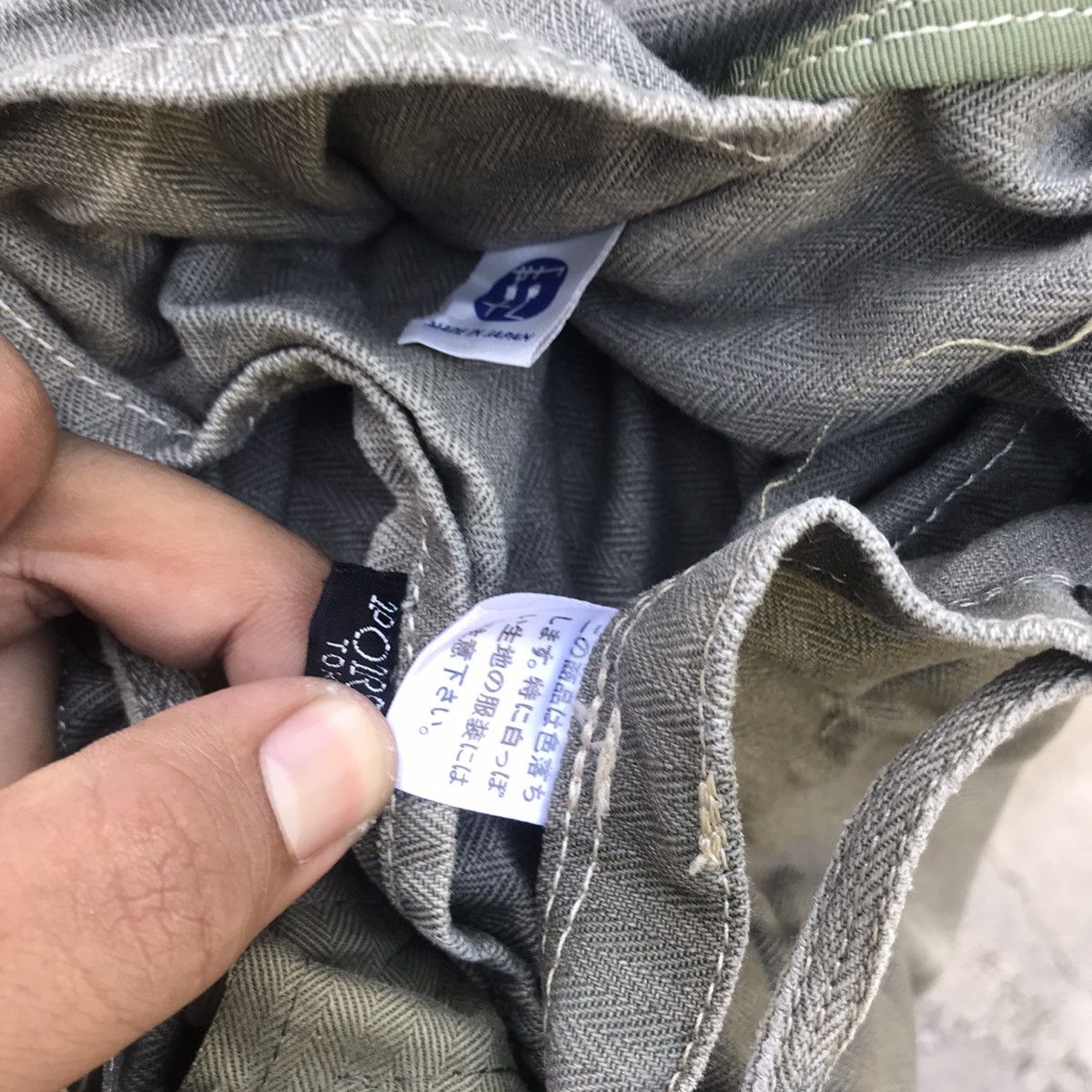 Porter × Porter Classic Faded Green Denim Drawstring Rucksack Bag Size ONE SIZE - 6 Thumbnail