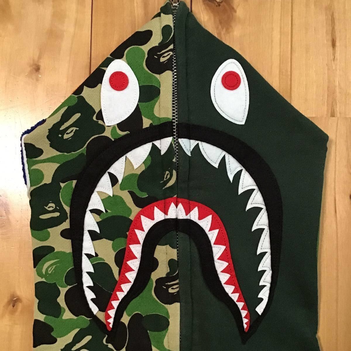 Bape BAPE ABC camo green × DARK green shark full zip hoodie APE Size US M / EU 48-50 / 2 - 3 Thumbnail