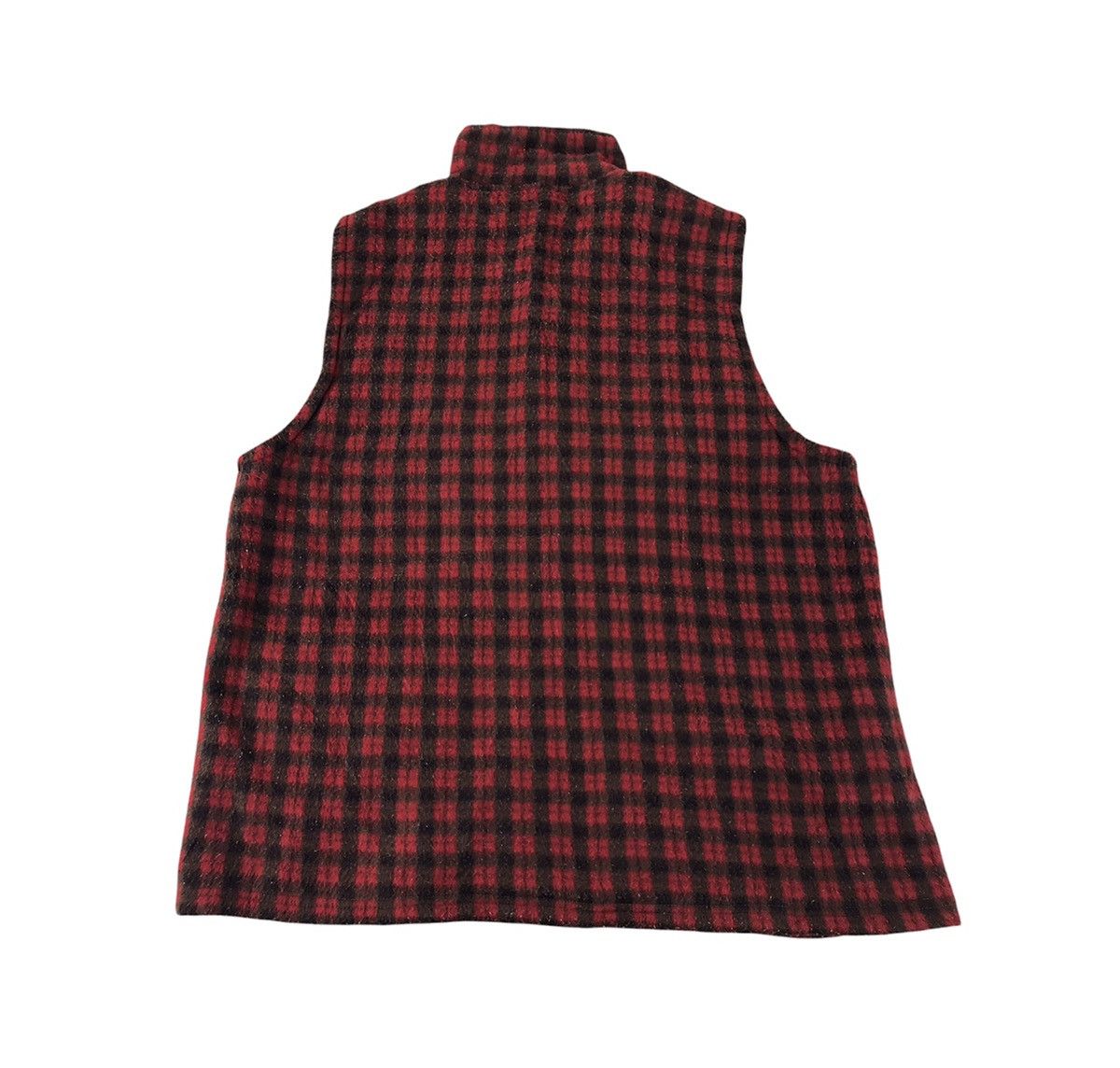 Japanese Brand × Vintage Camellia Vest Plaid Checked Insulated Wool Sherpa Inner Size US M / EU 48-50 / 2 - 2 Thumbnail