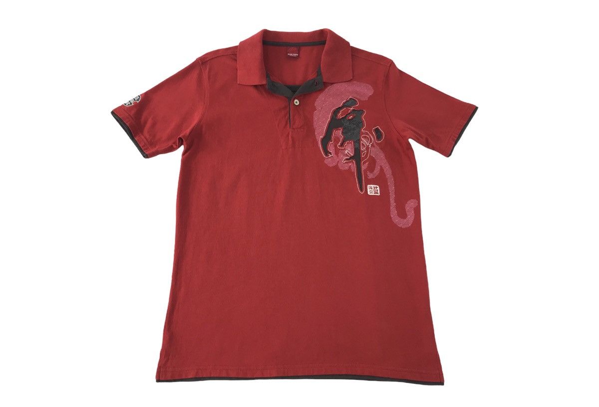 Japanese Brand Japanese Brand Blue Toms Printed Dragon Polo T-Shirt Size US M / EU 48-50 / 2 - 1 Thumbnail
