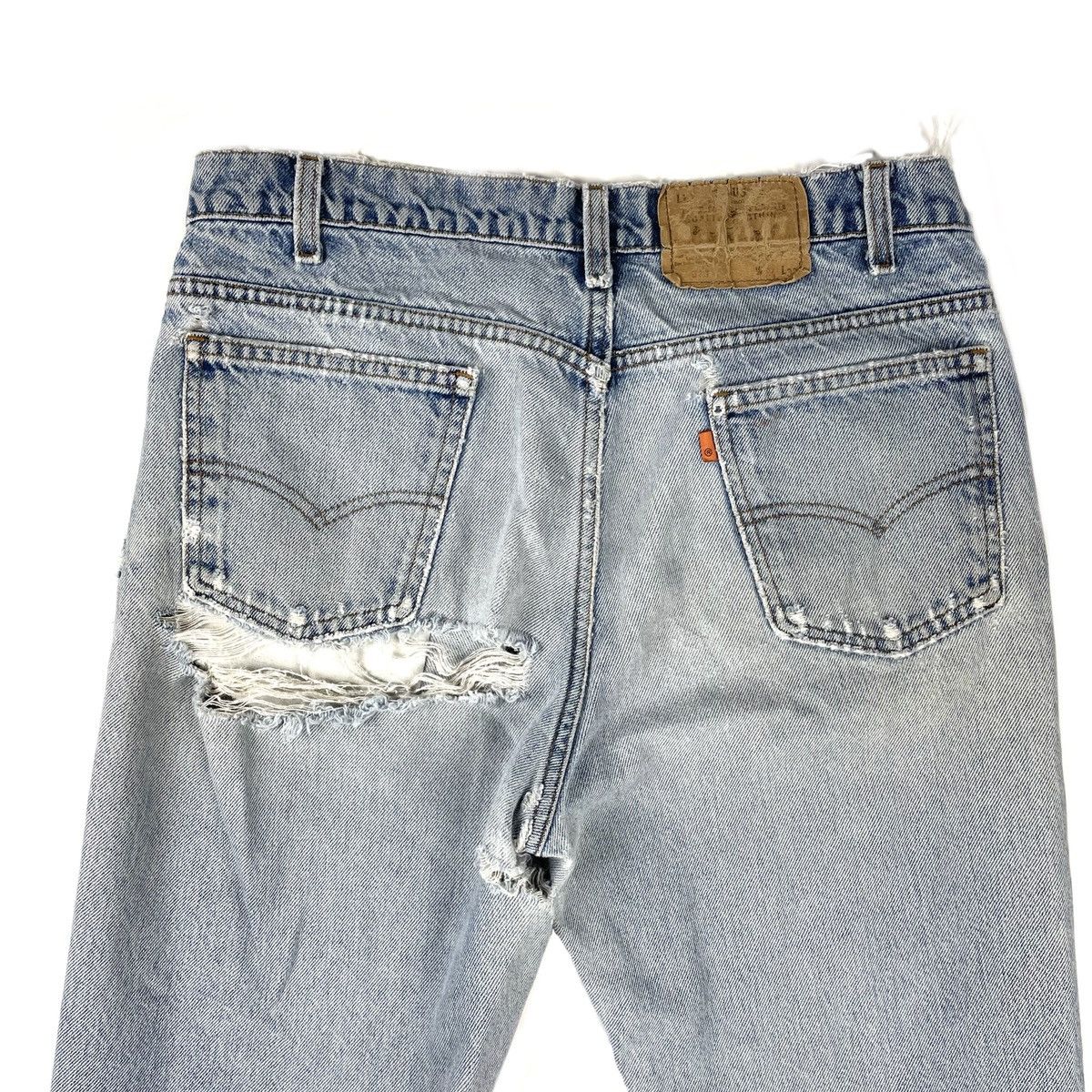 VINTAGE THRASHED FADED LEVI'S 517 BOOTCUT DENIM