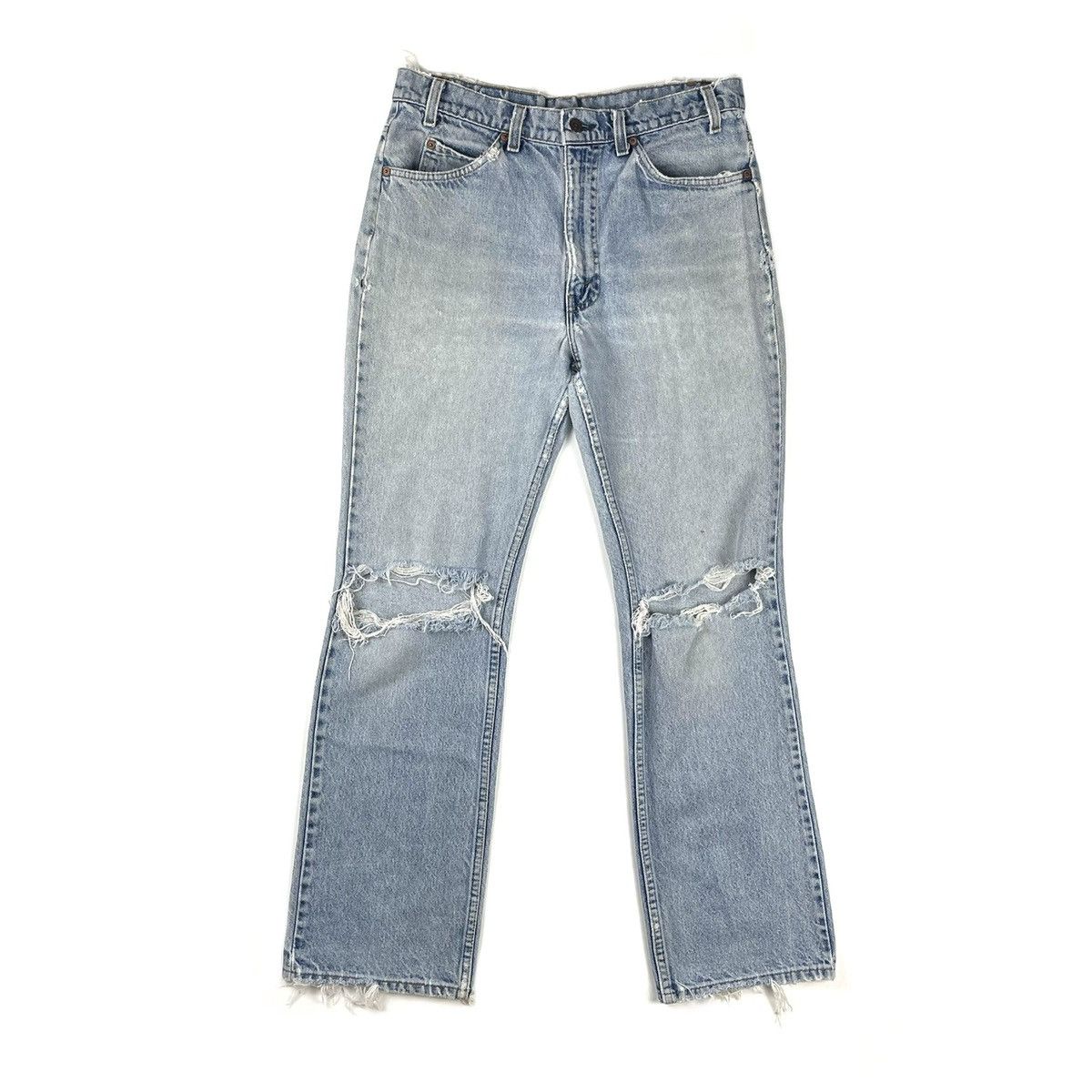 VINTAGE THRASHED FADED LEVI'S 517 BOOTCUT DENIM