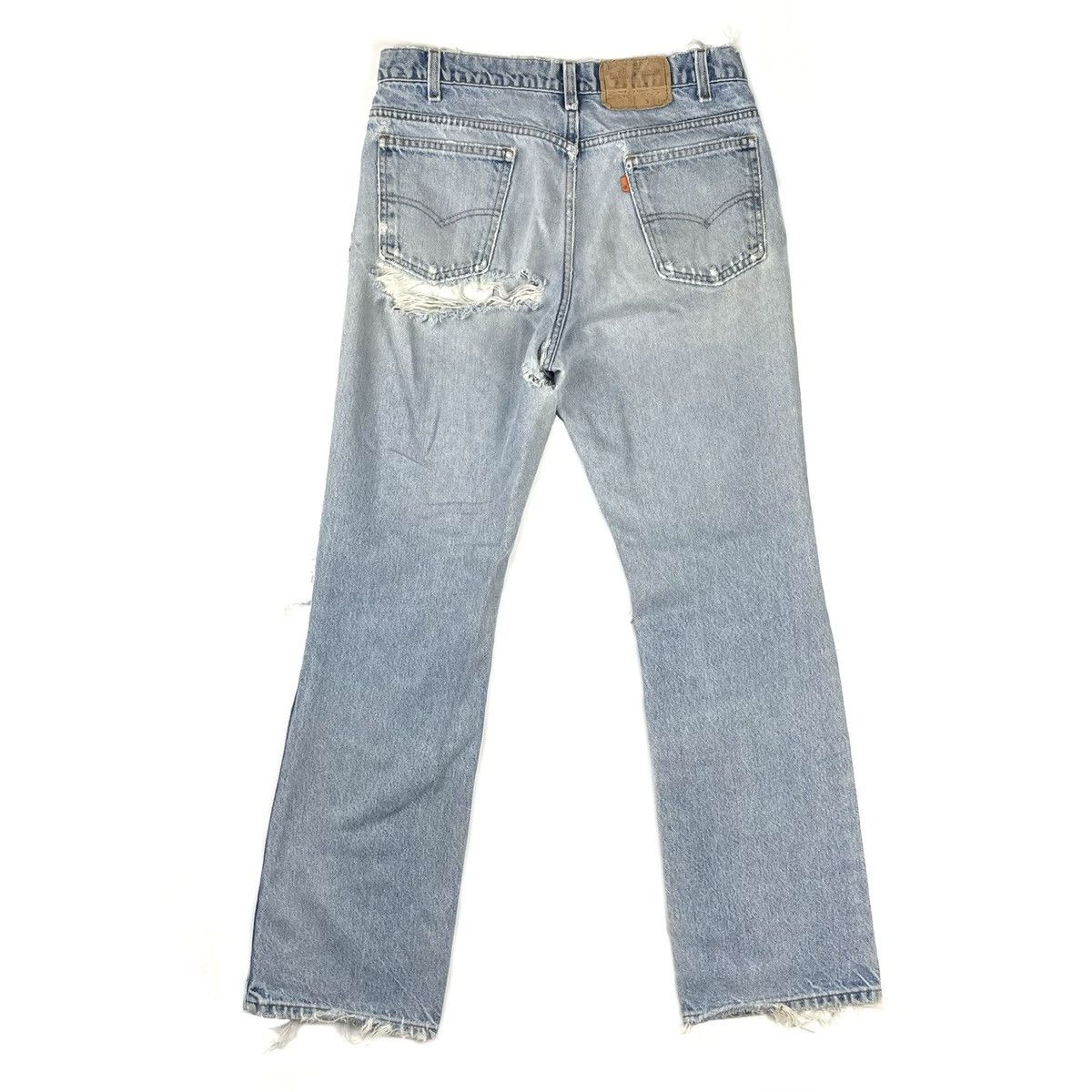 VINTAGE THRASHED FADED LEVI'S 517 BOOTCUT DENIM