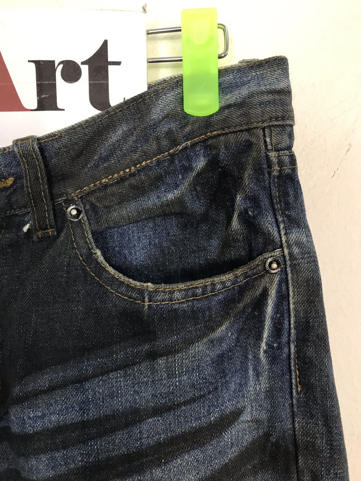 Japanese Brand × Vintage Vintage Black Baccara Design Skinny Denim Jeans Size US 31 - 5 Thumbnail