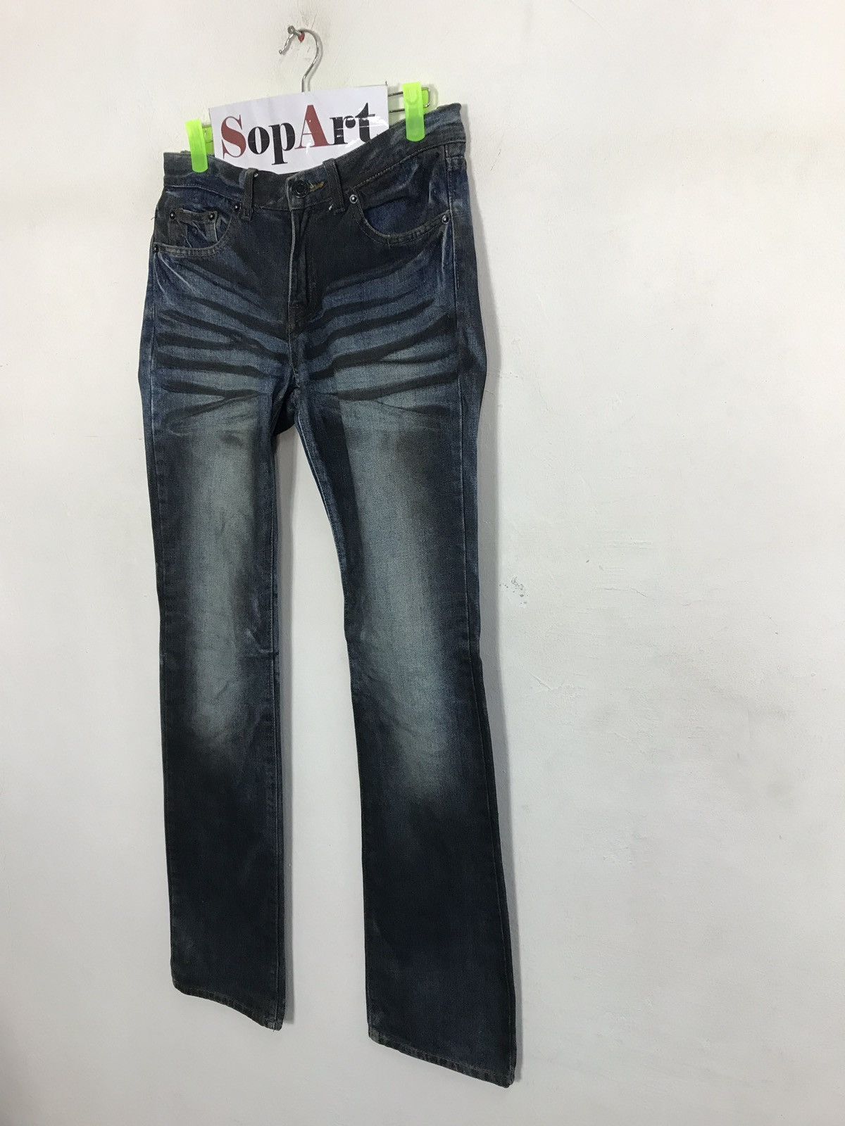Japanese Brand × Vintage Vintage Black Baccara Design Skinny Denim Jeans Size US 31 - 4 Thumbnail