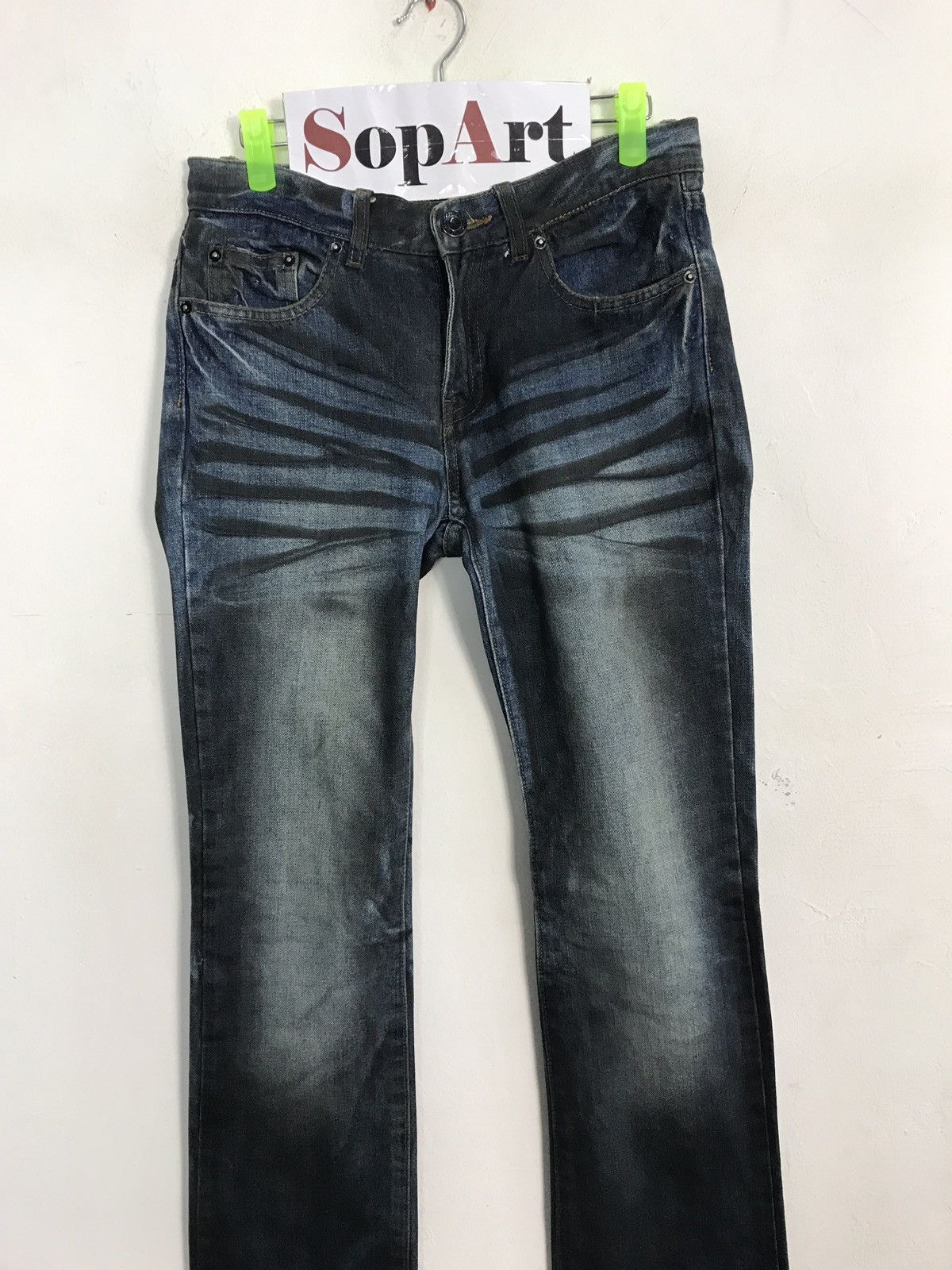 Japanese Brand × Vintage Vintage Black Baccara Design Skinny Denim Jeans Size US 31 - 3 Thumbnail