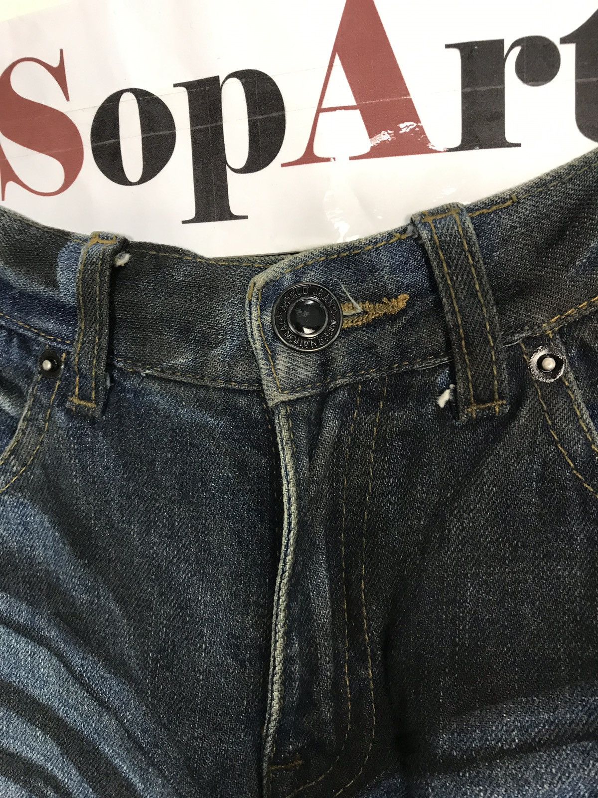 Japanese Brand × Vintage Vintage Black Baccara Design Skinny Denim Jeans Size US 31 - 6 Thumbnail