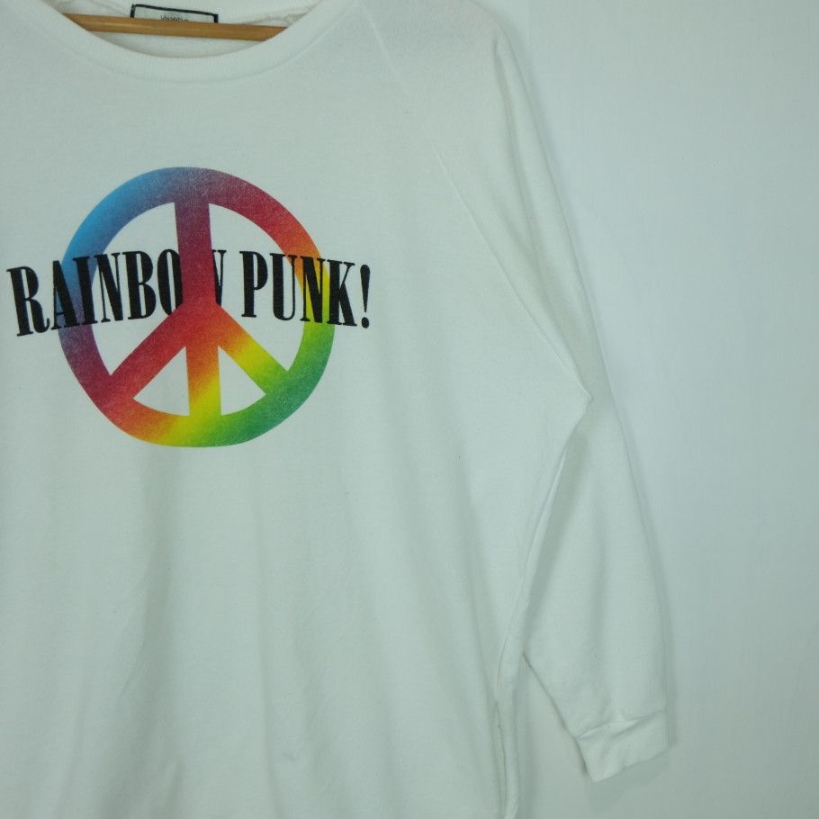 Japanese Brand JOUETIE Rainbow Punk Peace Big Logo Sweatshirts Jumper Size M / US 6-8 / IT 42-44 - 4 Thumbnail