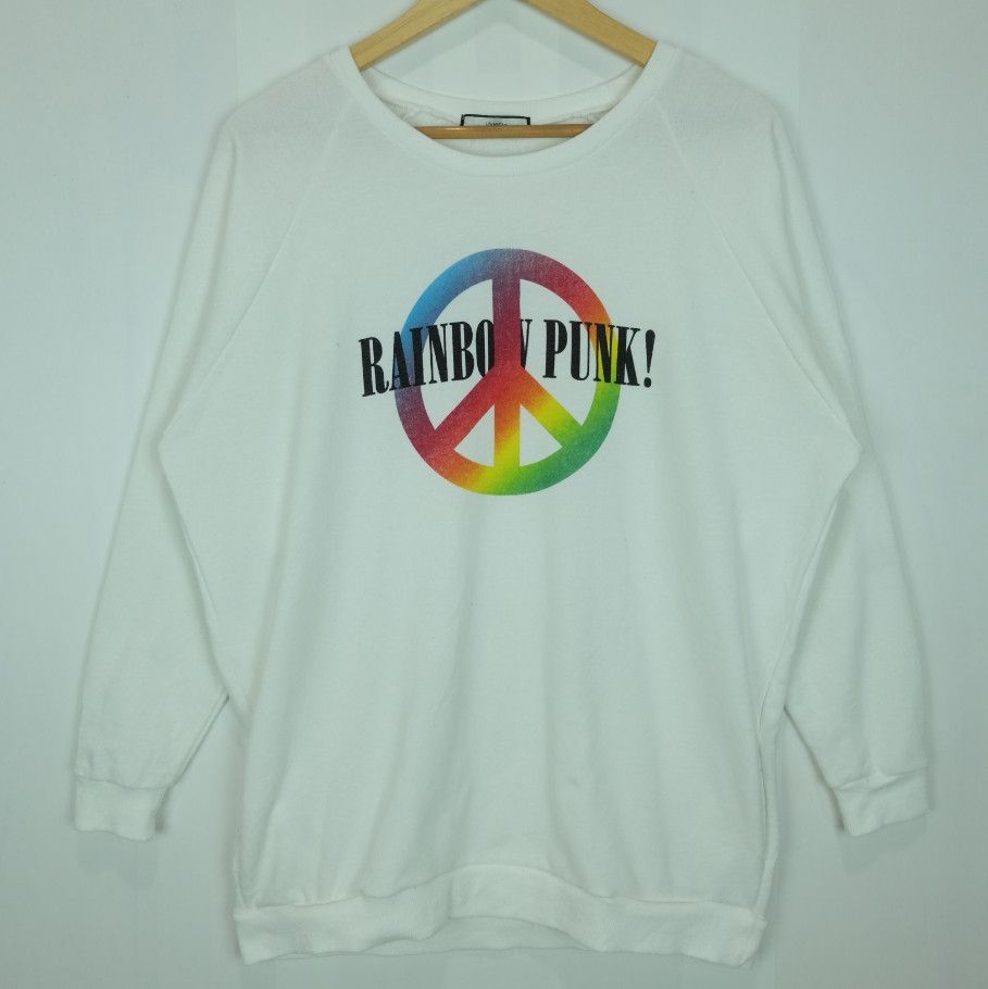Japanese Brand JOUETIE Rainbow Punk Peace Big Logo Sweatshirts Jumper Size M / US 6-8 / IT 42-44 - 2 Thumbnail