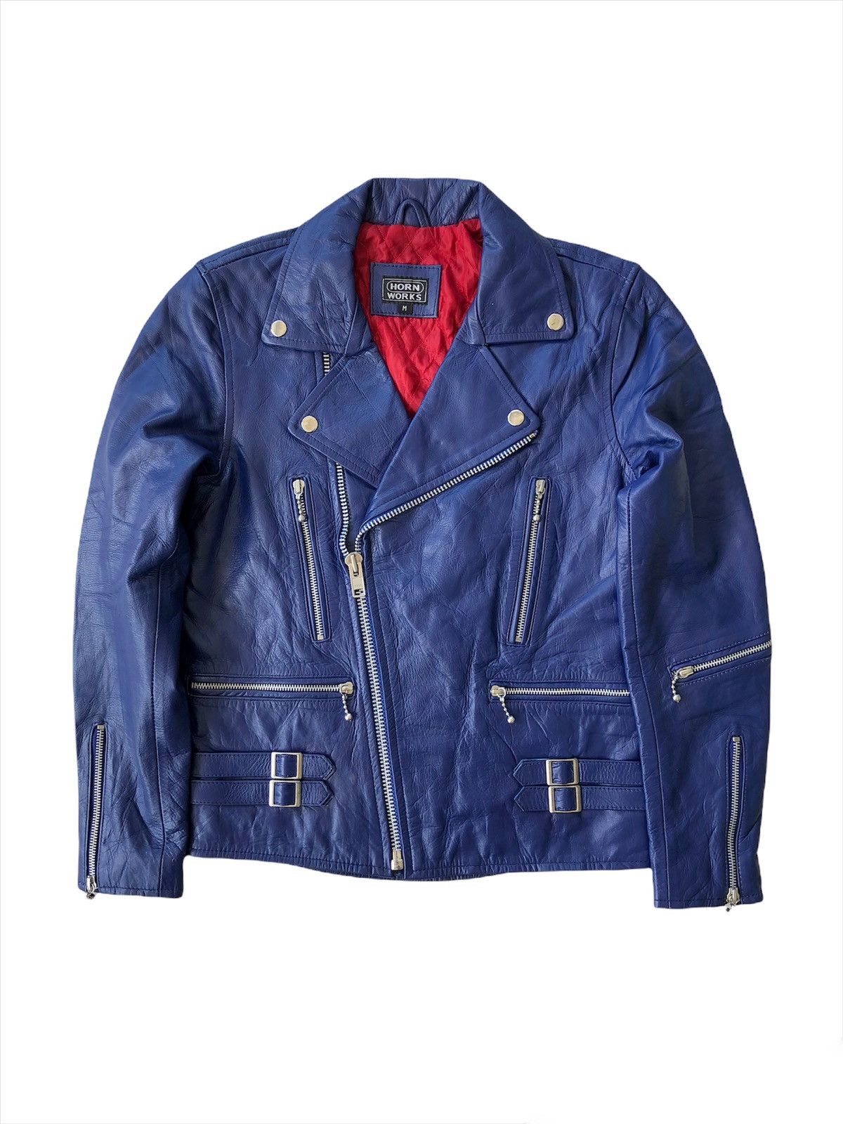 Schott 90s Horn Works 🇯🇵 Leather Craft Perfecto Jacket Size US S / EU 44-46 / 1 - 1 Thumbnail