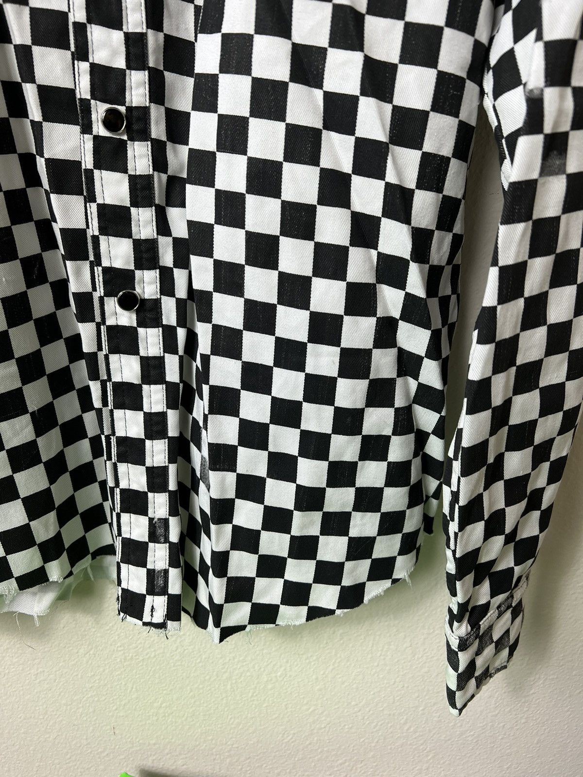 Amiri Amiri Checkered Distressed Shirt Size US S / EU 44-46 / 1 - 7 Thumbnail