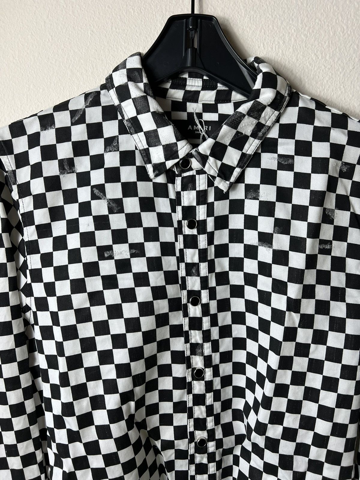 Amiri Amiri Checkered Distressed Shirt Size US S / EU 44-46 / 1 - 3 Thumbnail