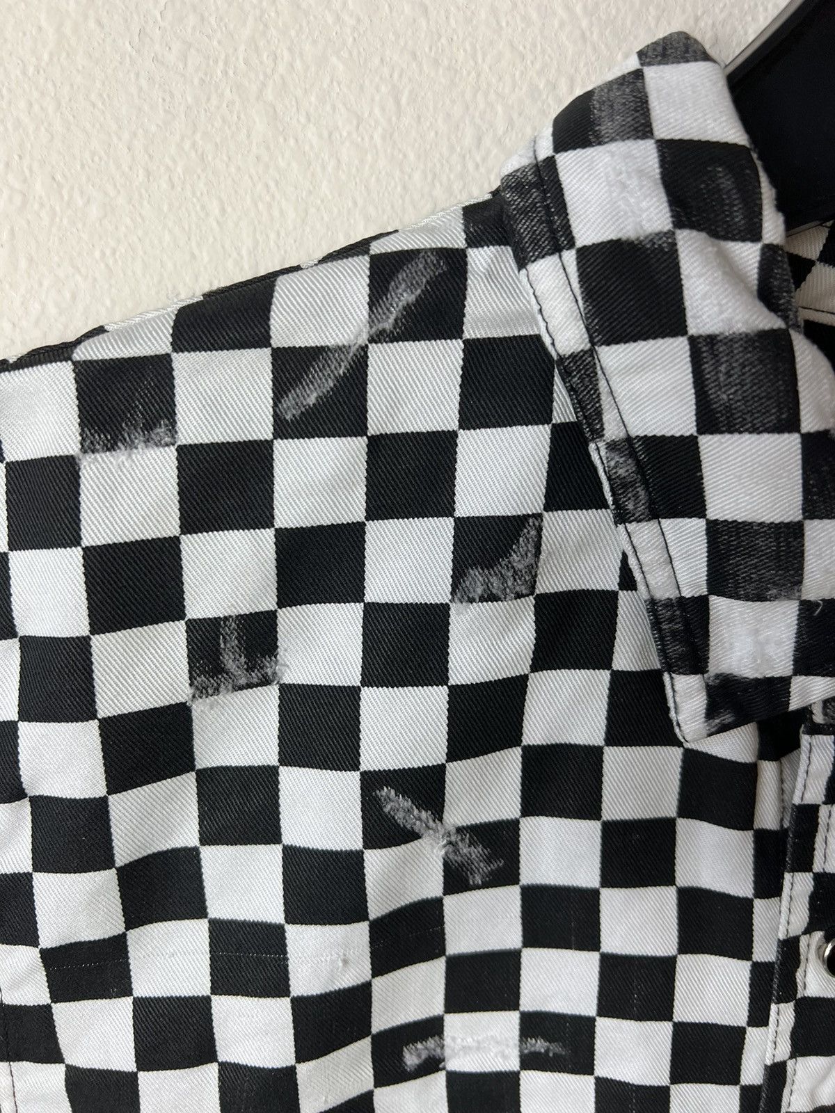 Amiri Amiri Checkered Distressed Shirt Size US S / EU 44-46 / 1 - 10 Thumbnail