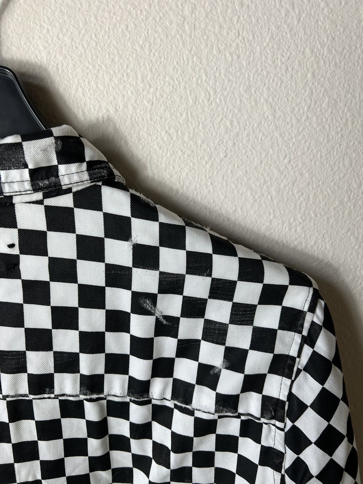 Amiri Amiri Checkered Distressed Shirt Size US S / EU 44-46 / 1 - 6 Thumbnail