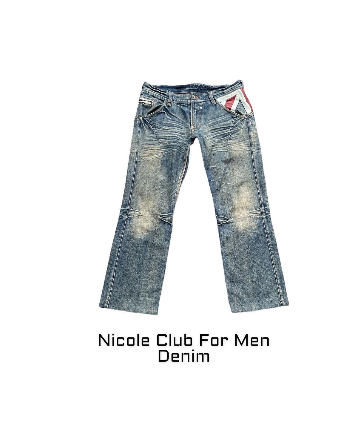 希少 NICOLE CLUB FOR MEN ユニオンジャック デニム y2k Japanese Brand Union Jack Nicole Club For Men Denim | Grailed