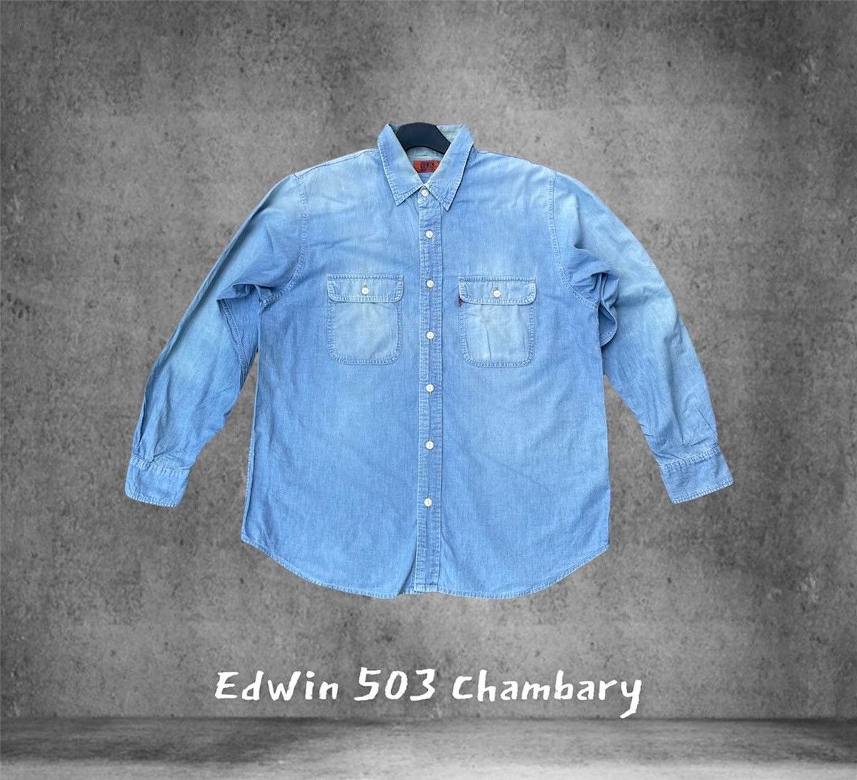 Edwin Vintage Edwin 503 Orange Tag Chambary Shirt Size US XL / EU 56 / 4 - 1 Thumbnail