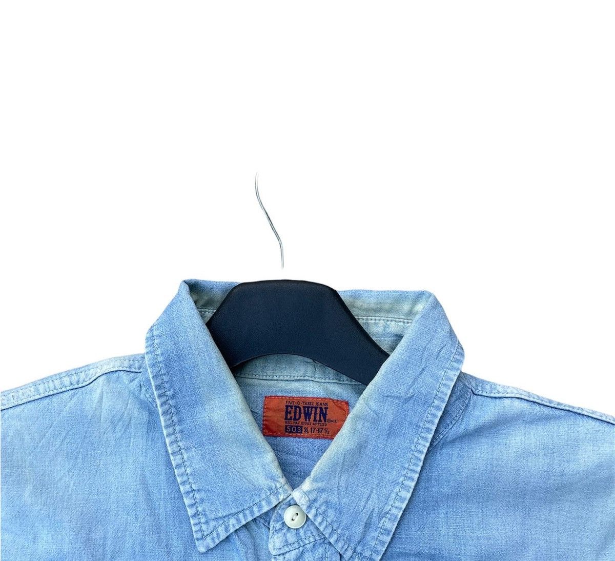 Edwin Vintage Edwin 503 Orange Tag Chambary Shirt Size US XL / EU 56 / 4 - 5 Thumbnail