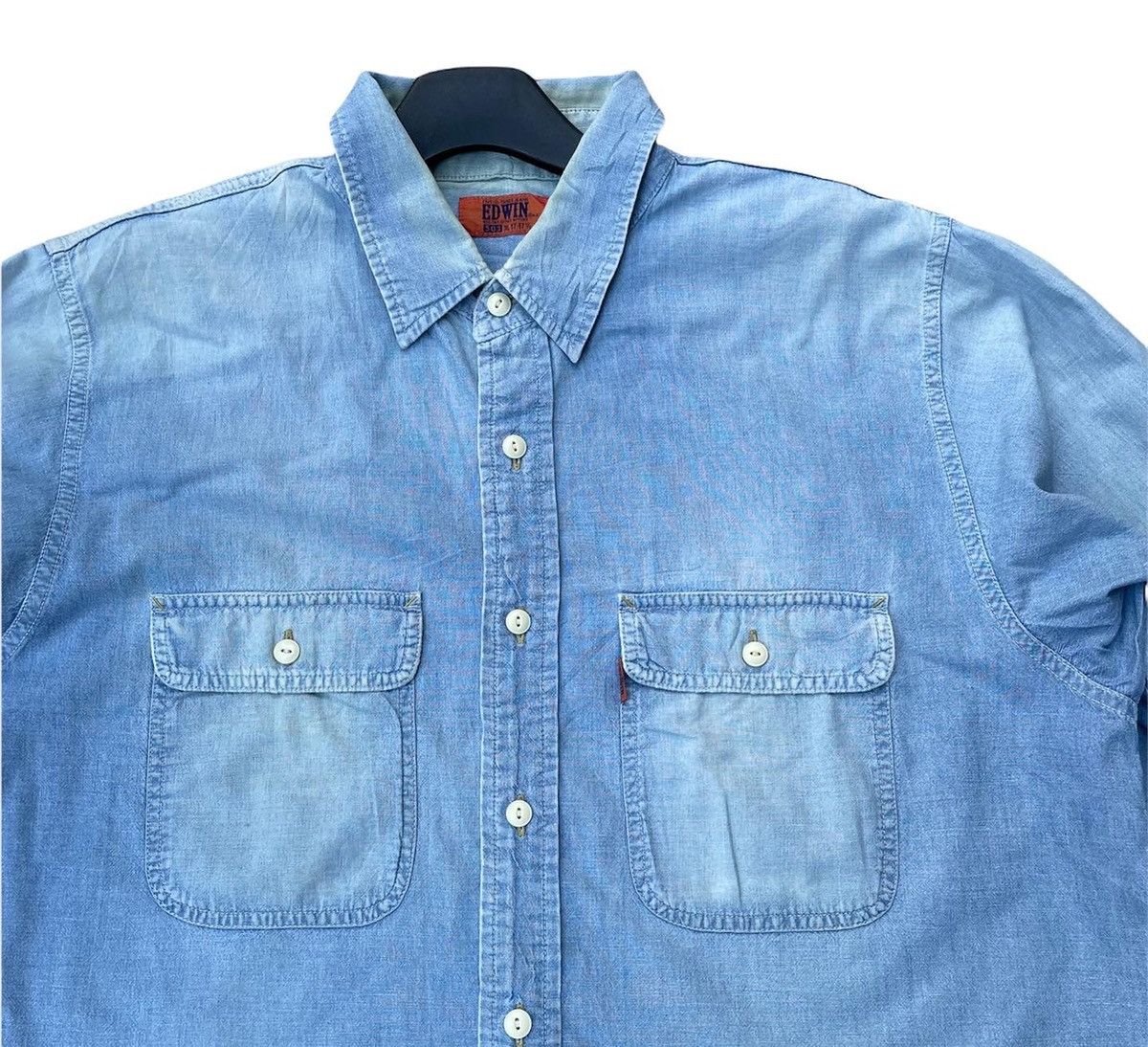 Edwin Vintage Edwin 503 Orange Tag Chambary Shirt Size US XL / EU 56 / 4 - 4 Thumbnail