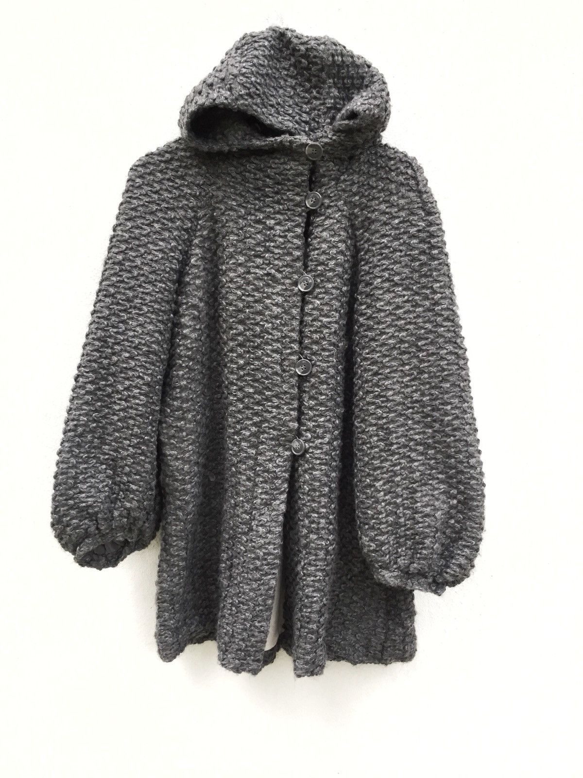 Issey Miyake DOPE🔥IS Knitted Wool Blend Warm Hoodie Long Jacket Size US M / EU 48-50 / 2 - 2 Thumbnail