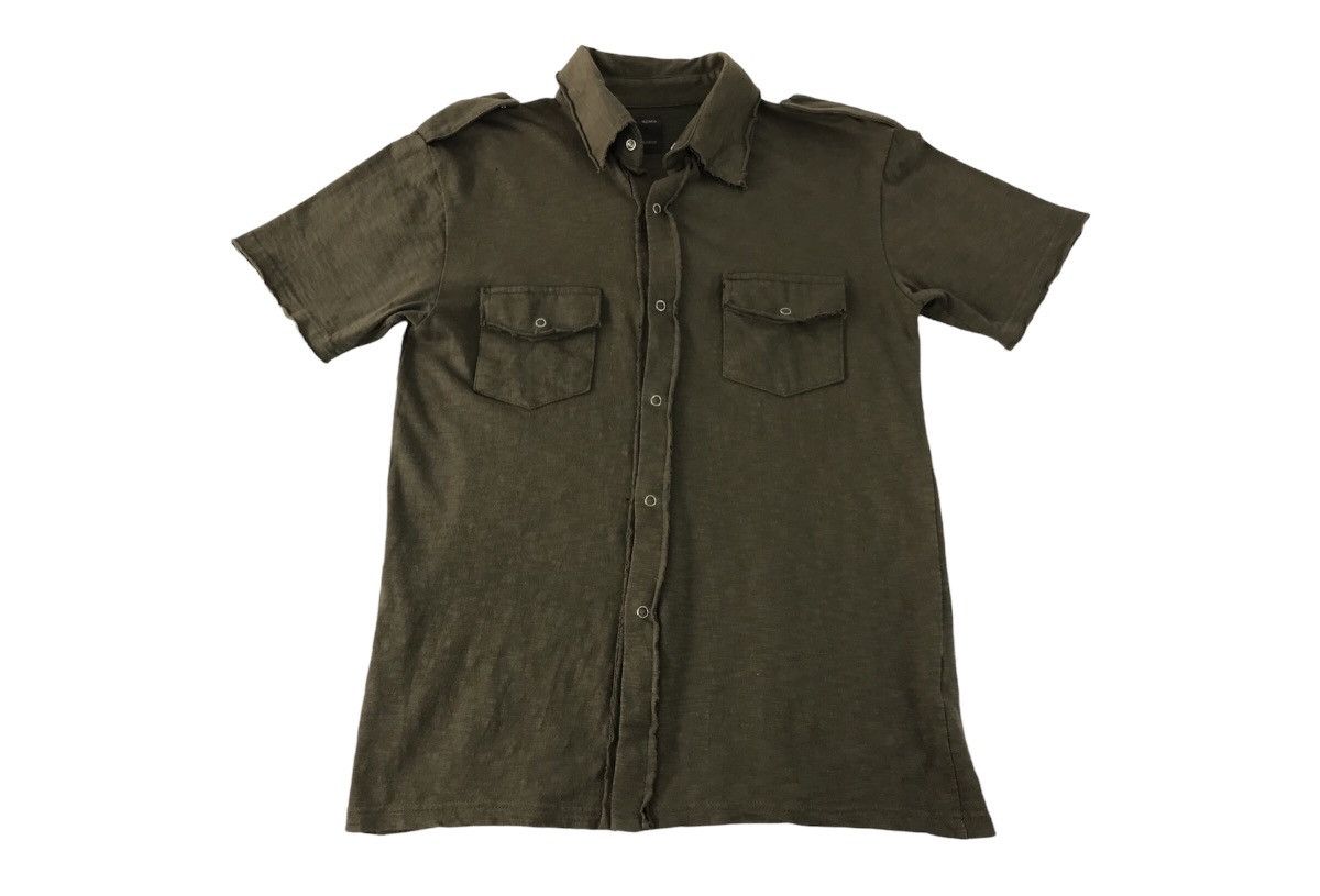 Vintage Agate Double Pocket Snap Button Up Polo T-Shirt