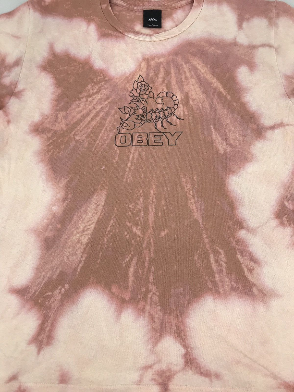 Obey × Vintage Vintage Obey Tie Dye Logo scorpion Tee Size US L / EU 52-54 / 3 - 3 Thumbnail