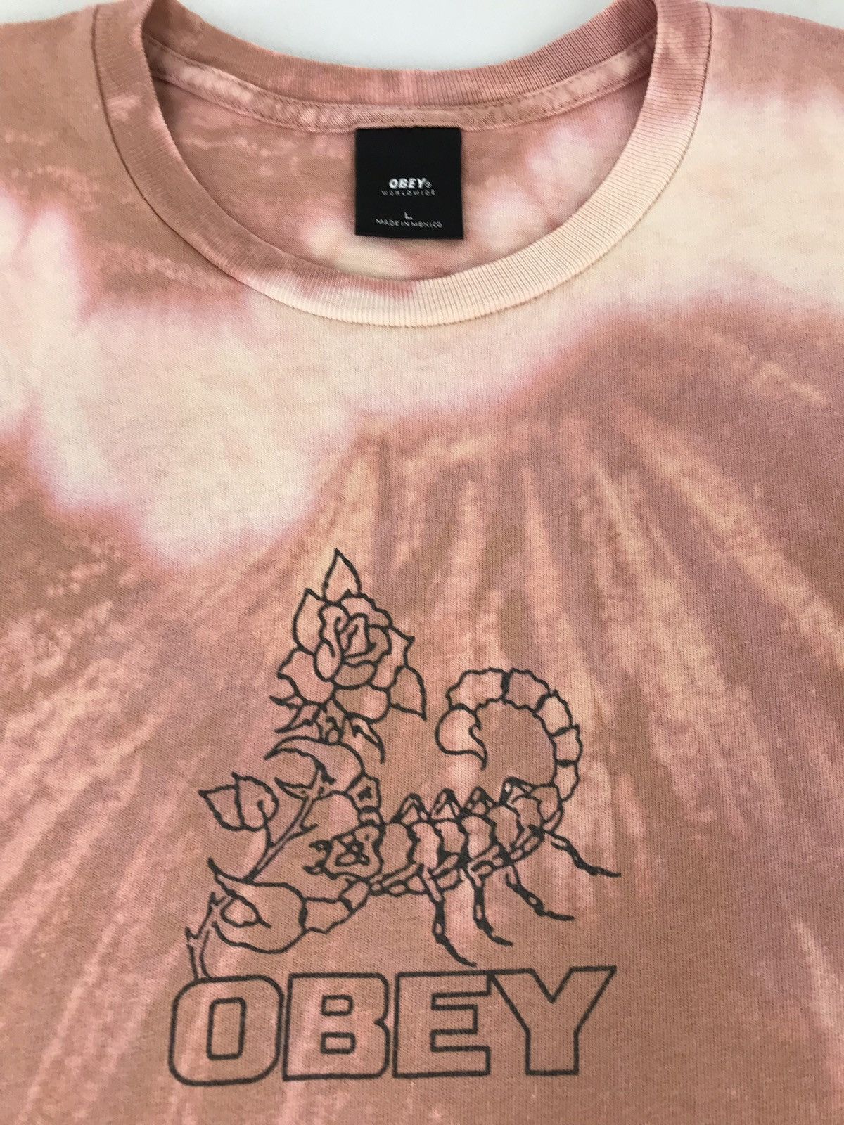 Obey × Vintage Vintage Obey Tie Dye Logo scorpion Tee Size US L / EU 52-54 / 3 - 4 Thumbnail