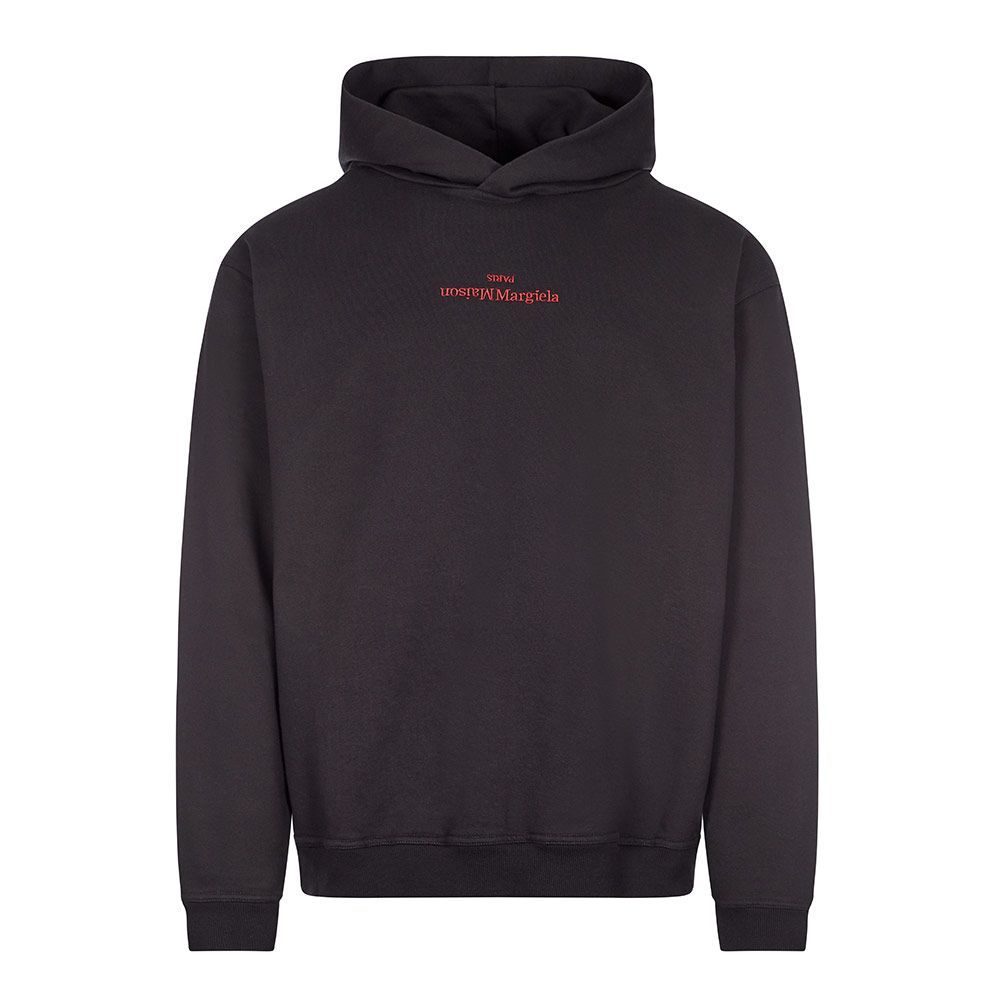 Pre-owned Maison Margiela Embroidered Logo Hoodie In Black